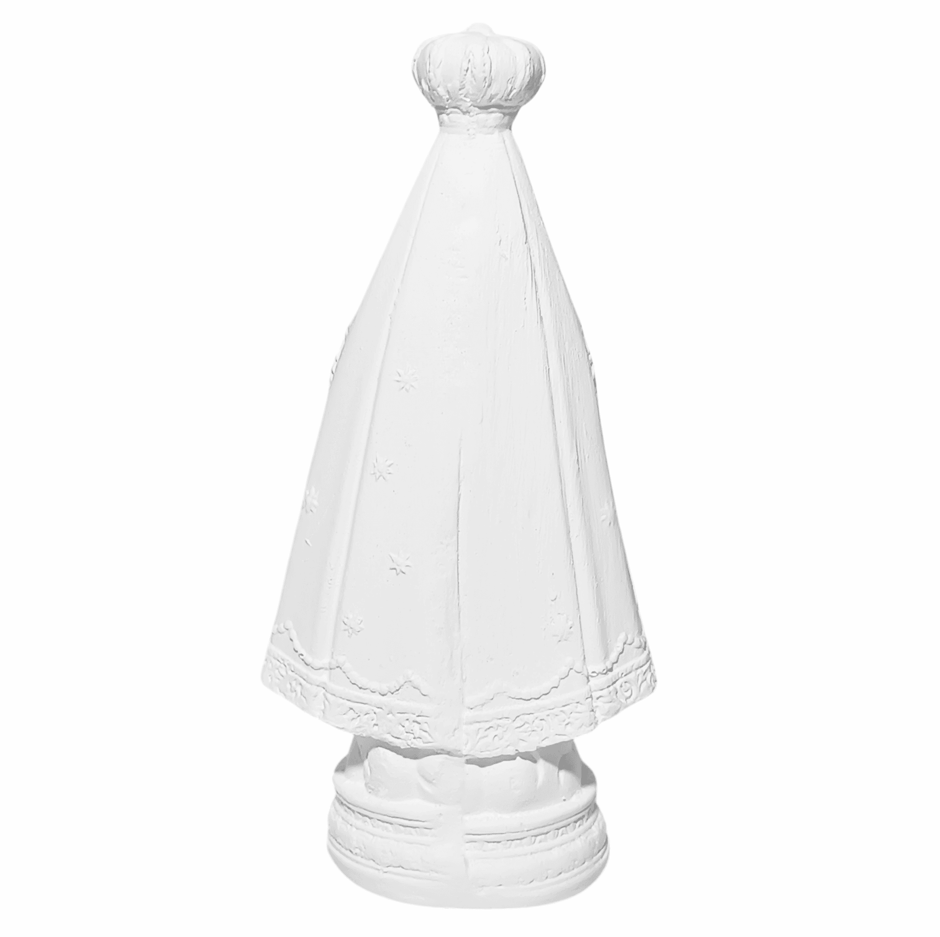 Nossa Senhora Aparecida Bandeira 10cm Gesso Cru Retocado - Imagem 3