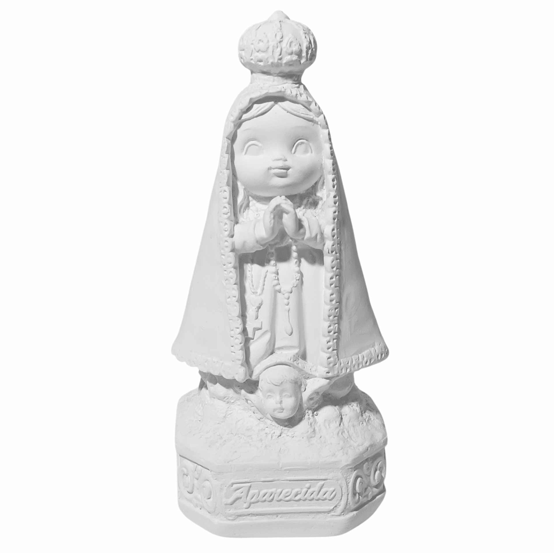 Nossa Senhora Aparecida Baby Lisa 15cm Gesso Cru Retocado