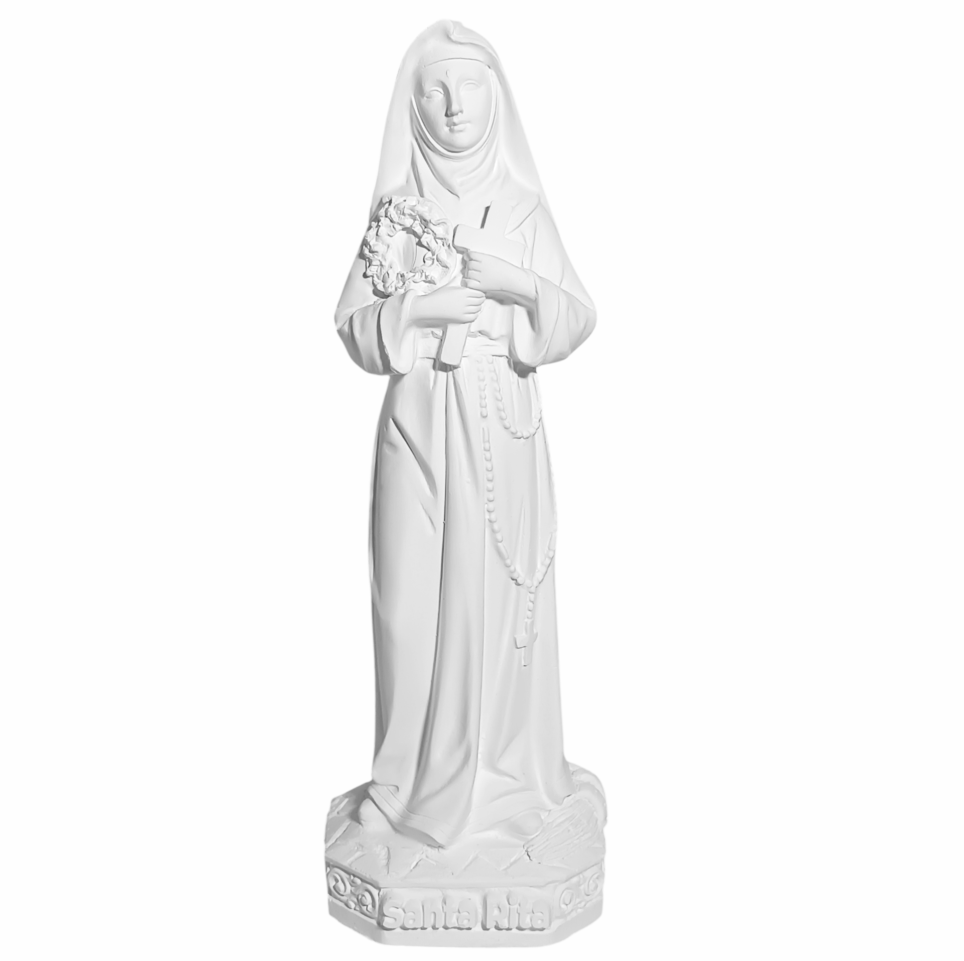 Santa Rita de Cássia 20cm Gesso Cru Retocado