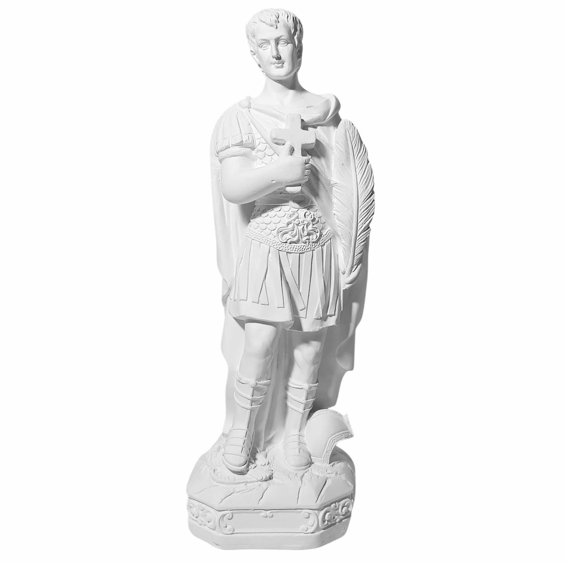 Santo Expedito 20cm Gesso Cru Retocado