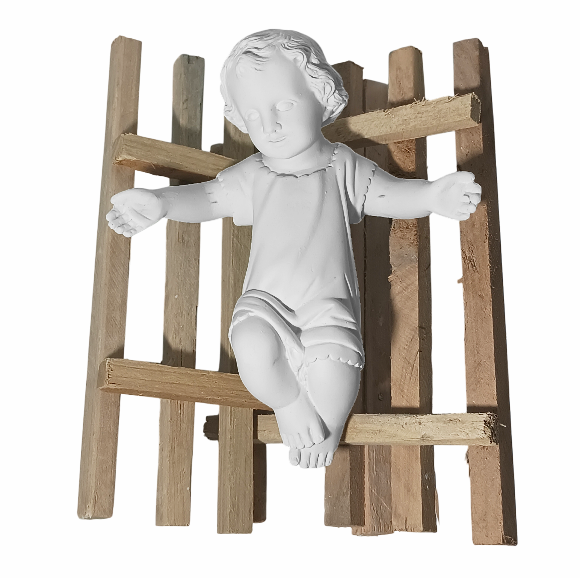 Menino Jesus 20cm Gesso Cru Retocado - Imagem 4