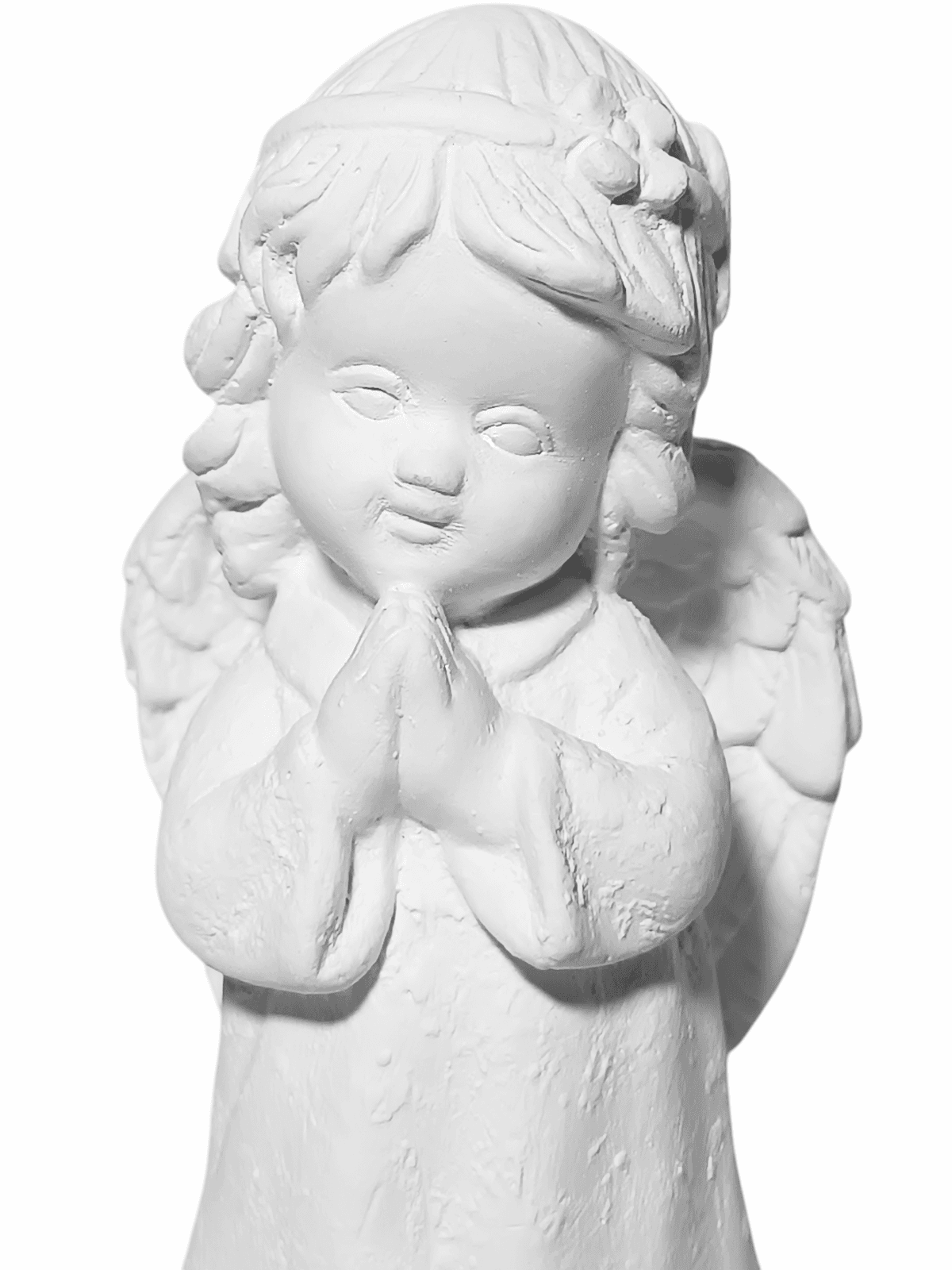 Anjo da Guarda Infantil com Lacinho 15cm Gesso Cru Retocado - Imagem 2