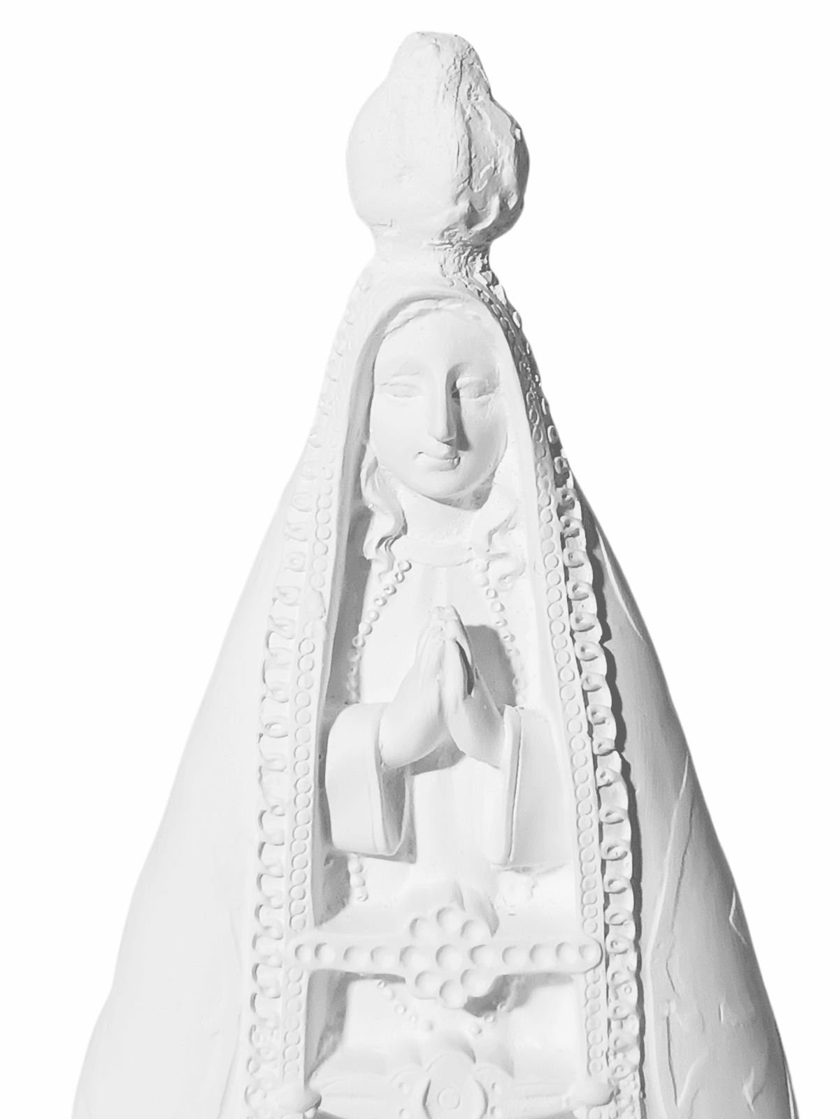 Nossa Senhora Aparecida Lisa 15cm Gesso Cru Retocado - Imagem 2