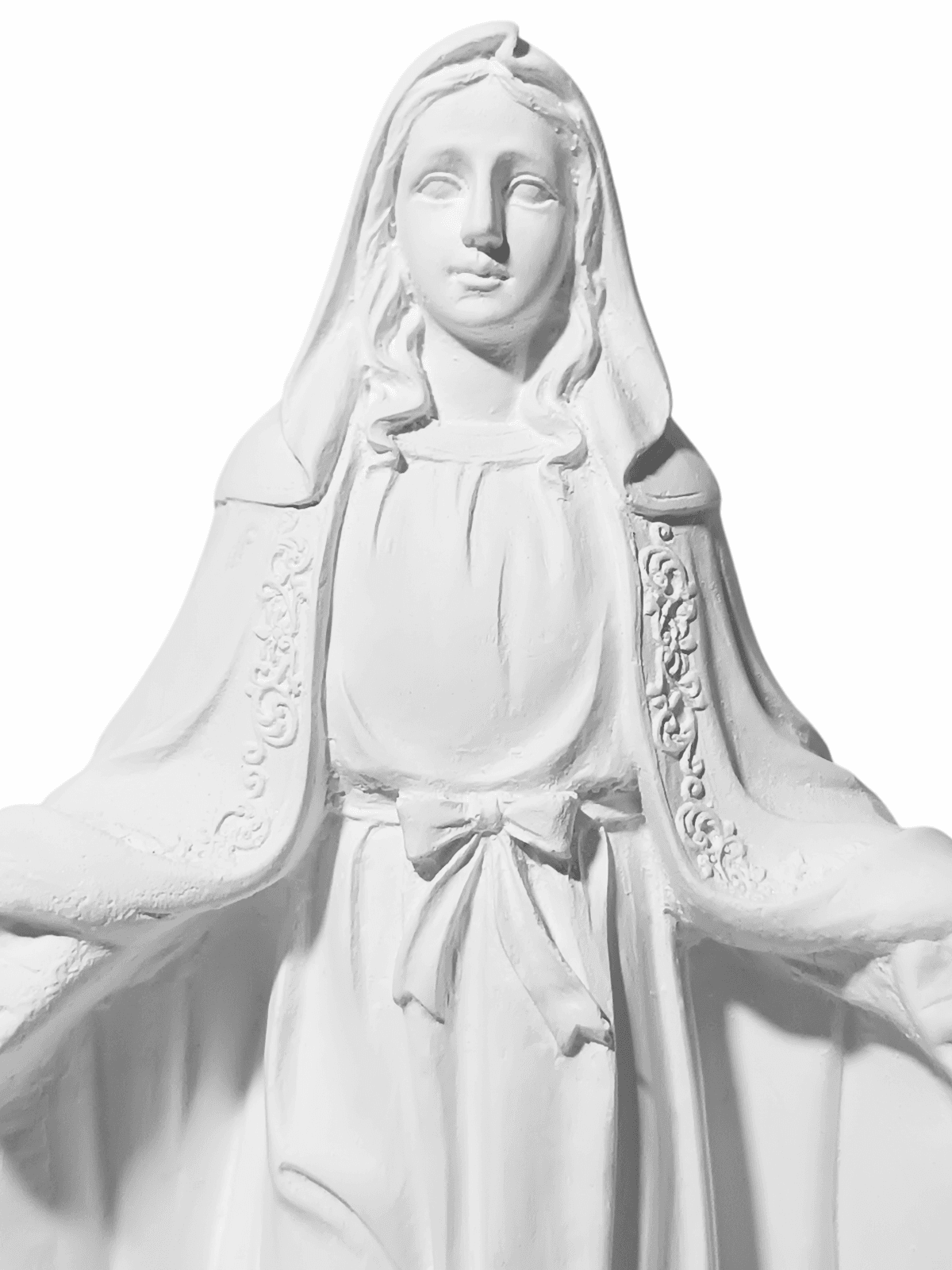 Nossa Senhora Das Graças 20cm Gesso Cru Retocado - Imagem 2