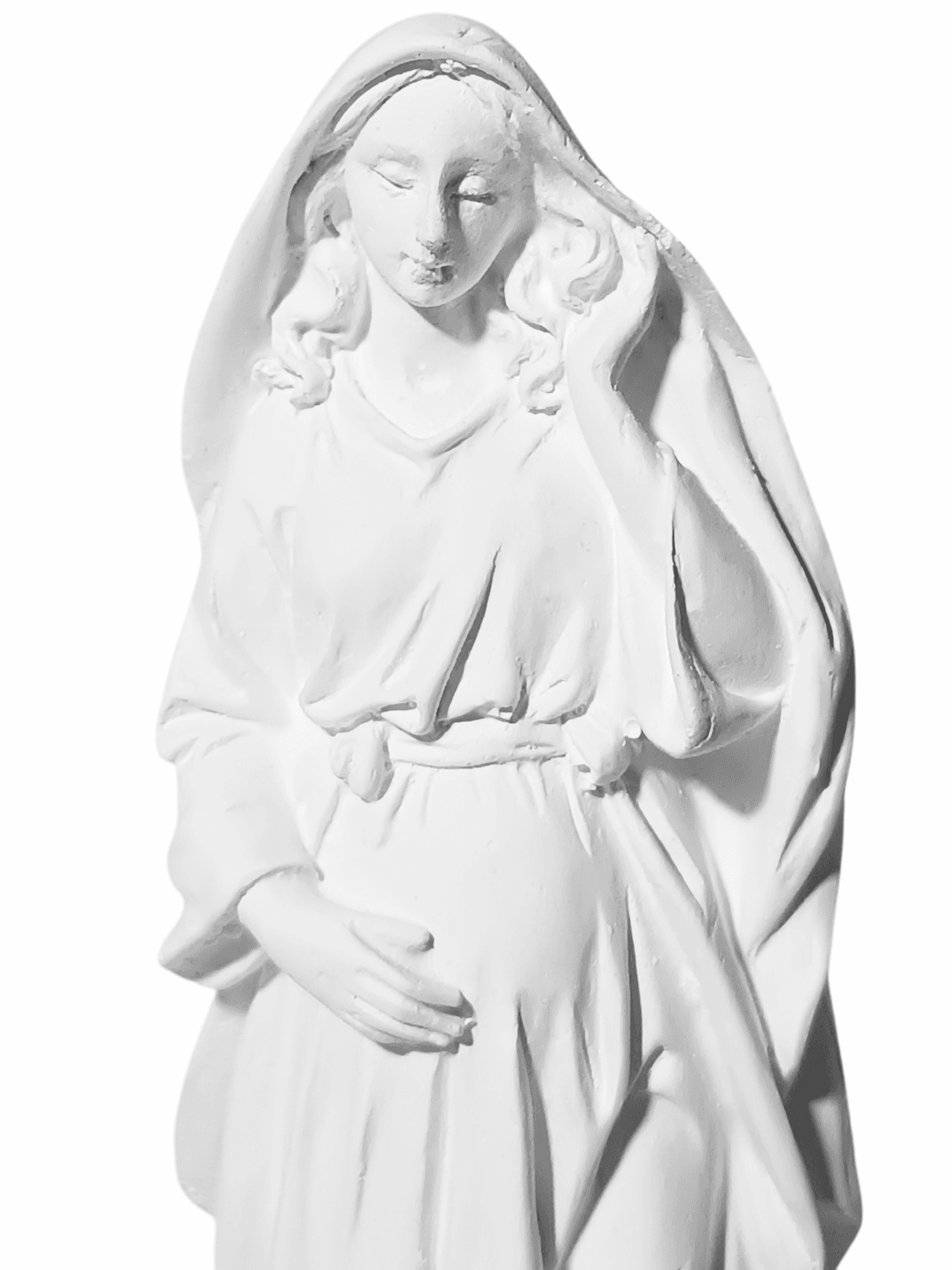 Nossa Senhora Grávida 15cm Gesso Cru Retocado - Imagem 2