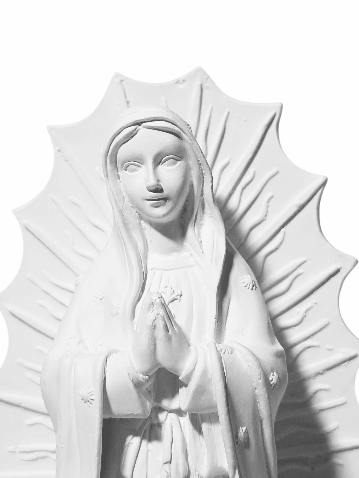Nossa Senhora Guadalupe 20cm Gesso Cru Retocado - Imagem 2