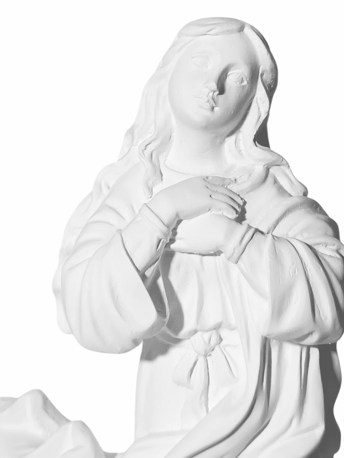 Nossa Senhora da Imaculada Conceição 20cm Gesso Cru Retocado - Imagem 2