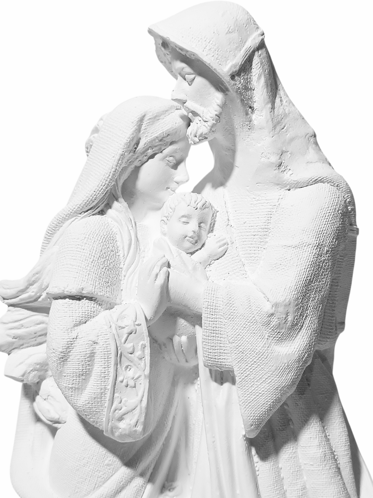 Sagrada Família Ternura 20cm Gesso Cru Retocado - Imagem 2