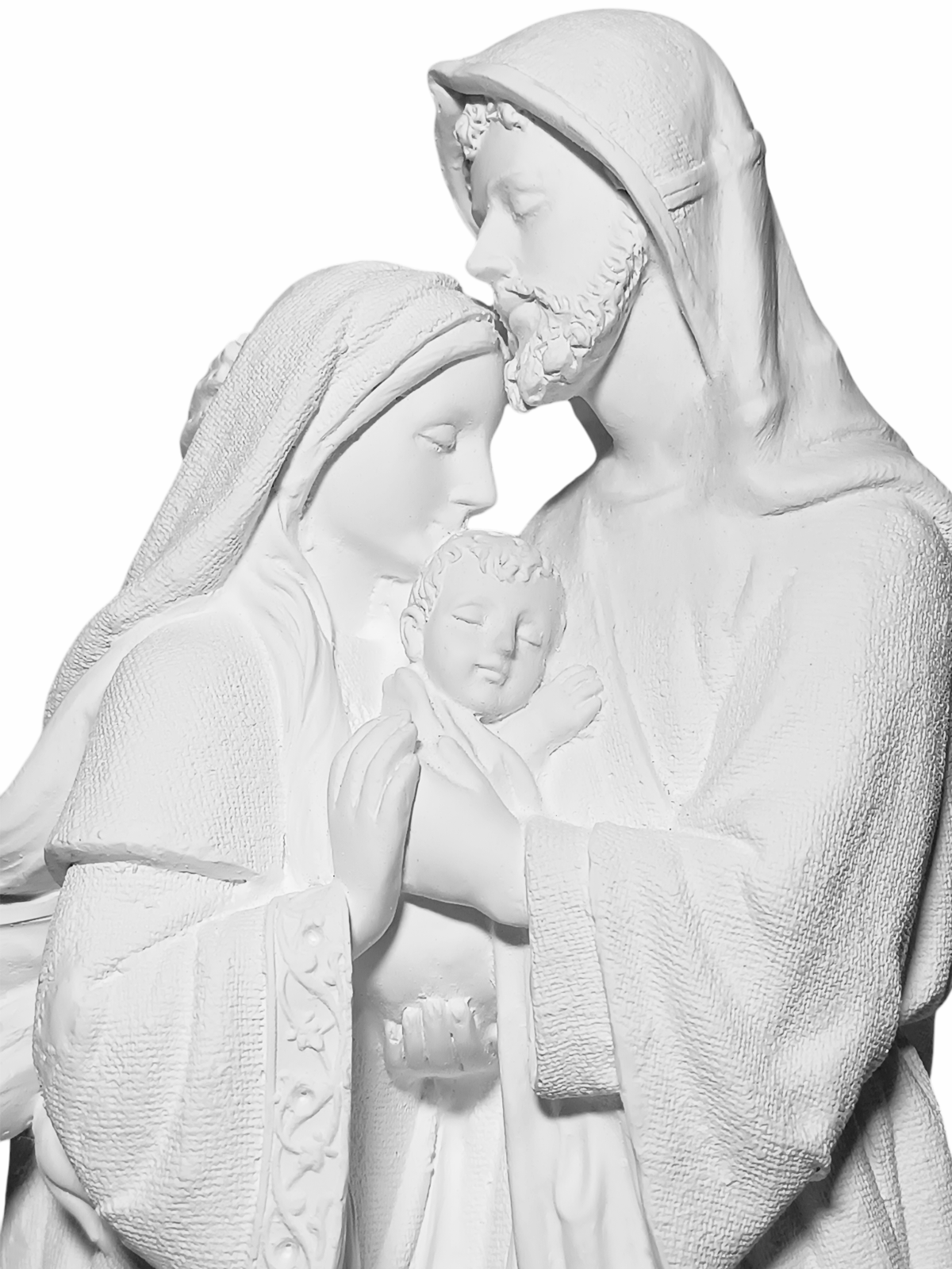 Sagrada Família Ternura 30cm Gesso Cru Retocado - Imagem 2