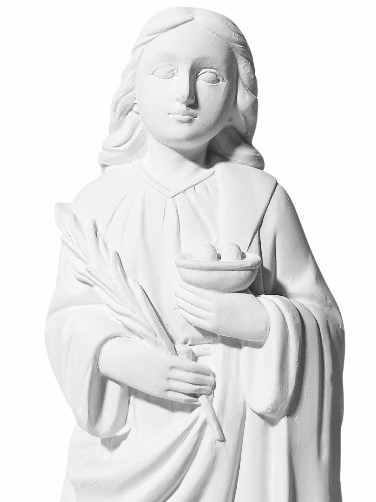 Santa Luzia 20cm Gesso Cru Retocado - Imagem 2