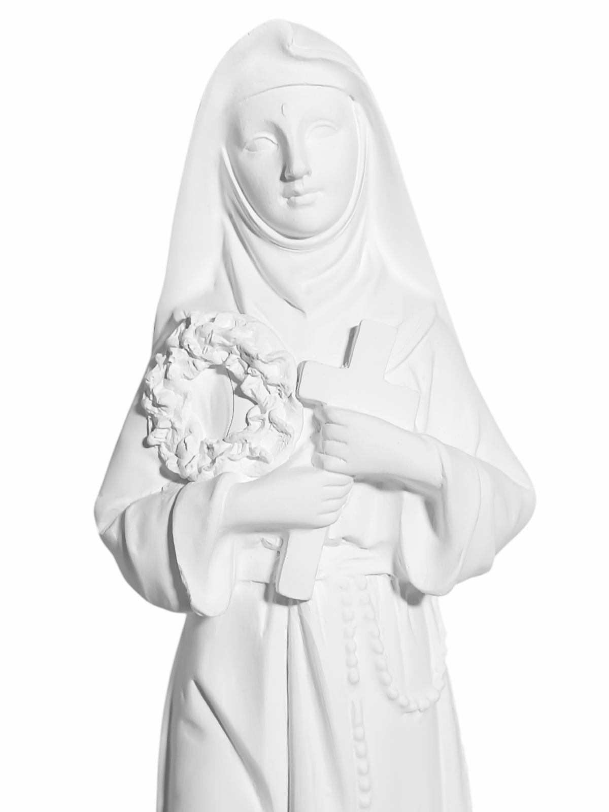 Santa Rita de Cássia 20cm Gesso Cru Retocado - Imagem 2