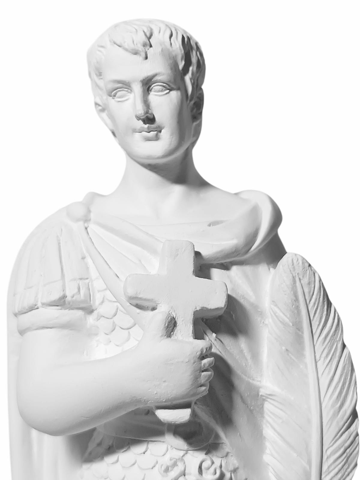 Santo Expedito 20cm Gesso Cru Retocado - Imagem 2