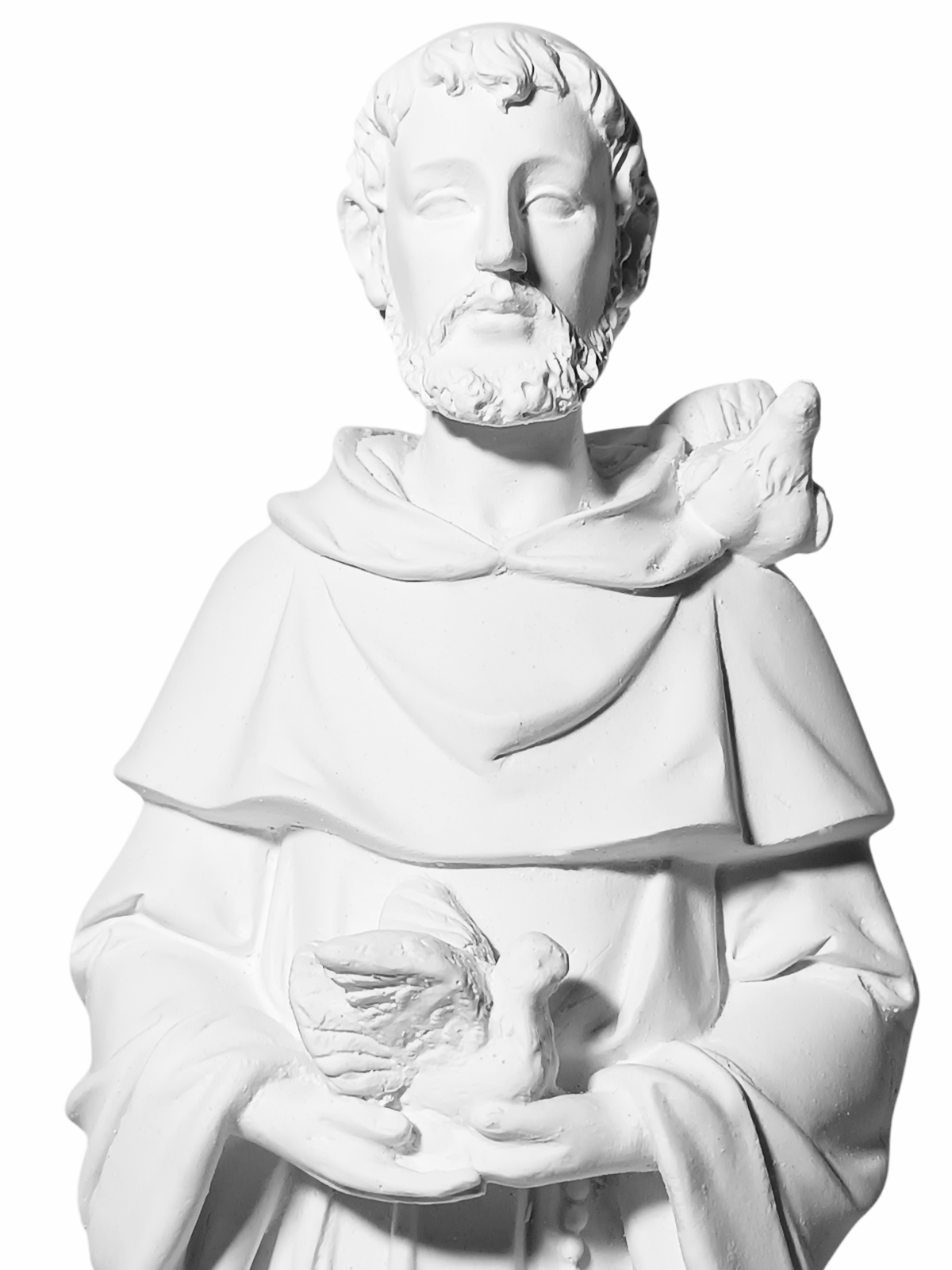 São Francisco de Assis 30cm Gesso Cru Retocado - Imagem 2