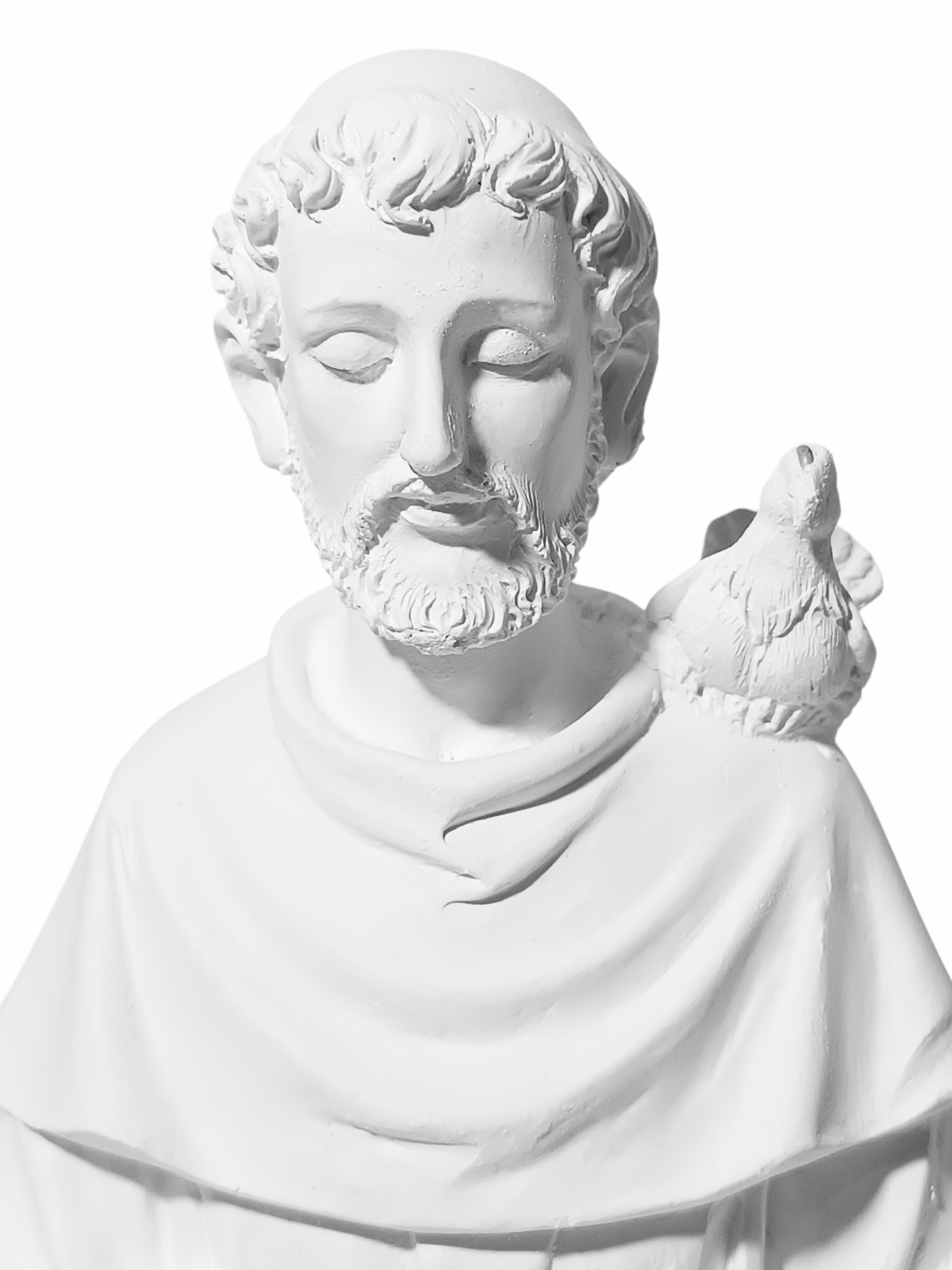 São Francisco Meditando 20cm Gesso Cru Retocado - Imagem 2