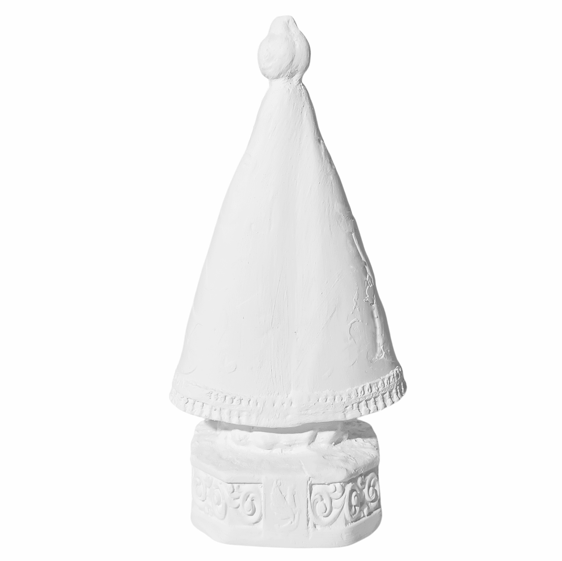 Nossa Senhora Aparecida Lisa 15cm Gesso Cru Retocado - Imagem 3