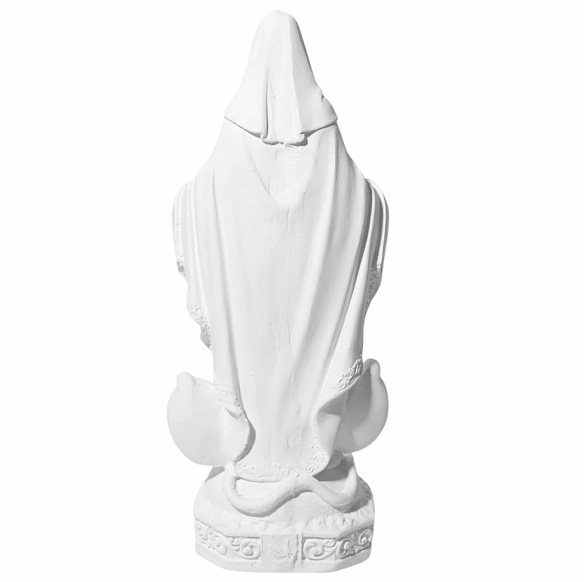 Nossa Senhora Das Graças com Medalha Milagrosa 20cm Gesso Cru Retocado - Imagem 3