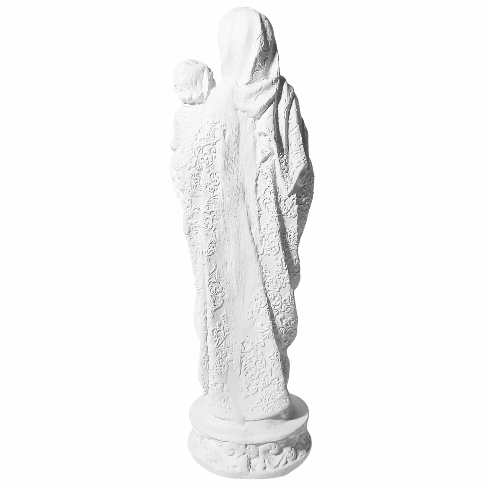 Nossa Senhora do Rosário 20cm Gesso Cru Retocado - Imagem 3