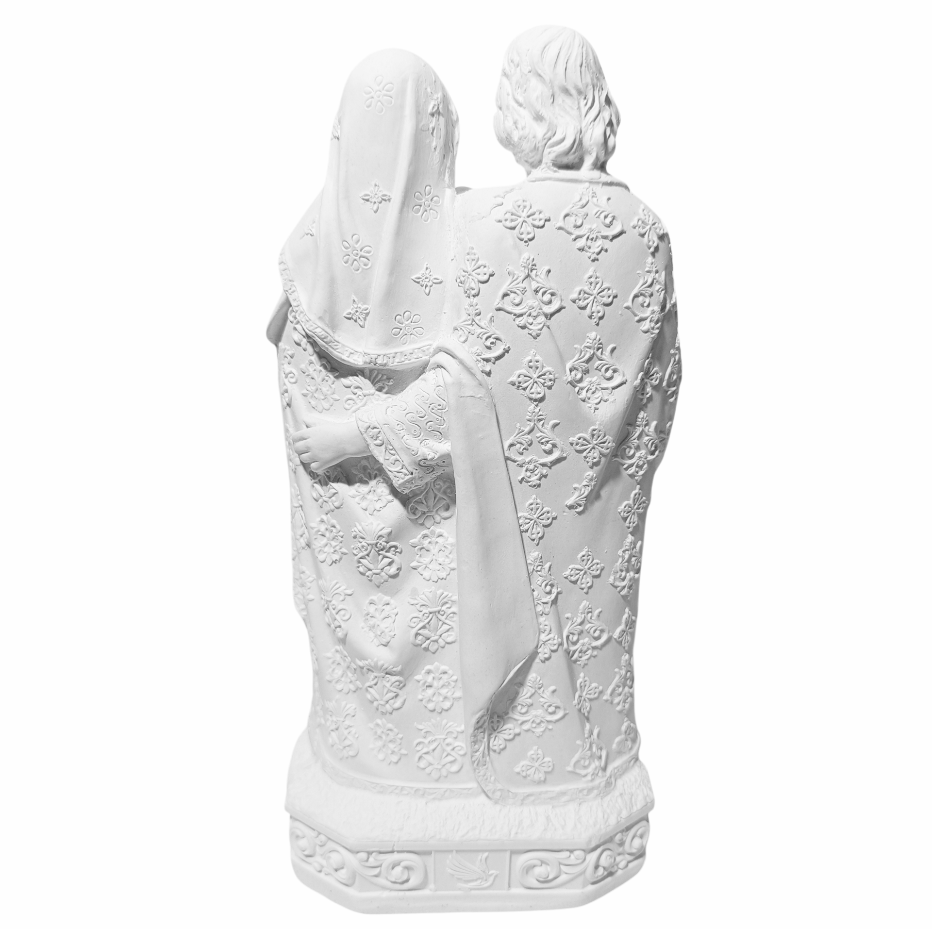 Sagrada Família Tradicional 20cm Gesso Cru Retocado - Imagem 3