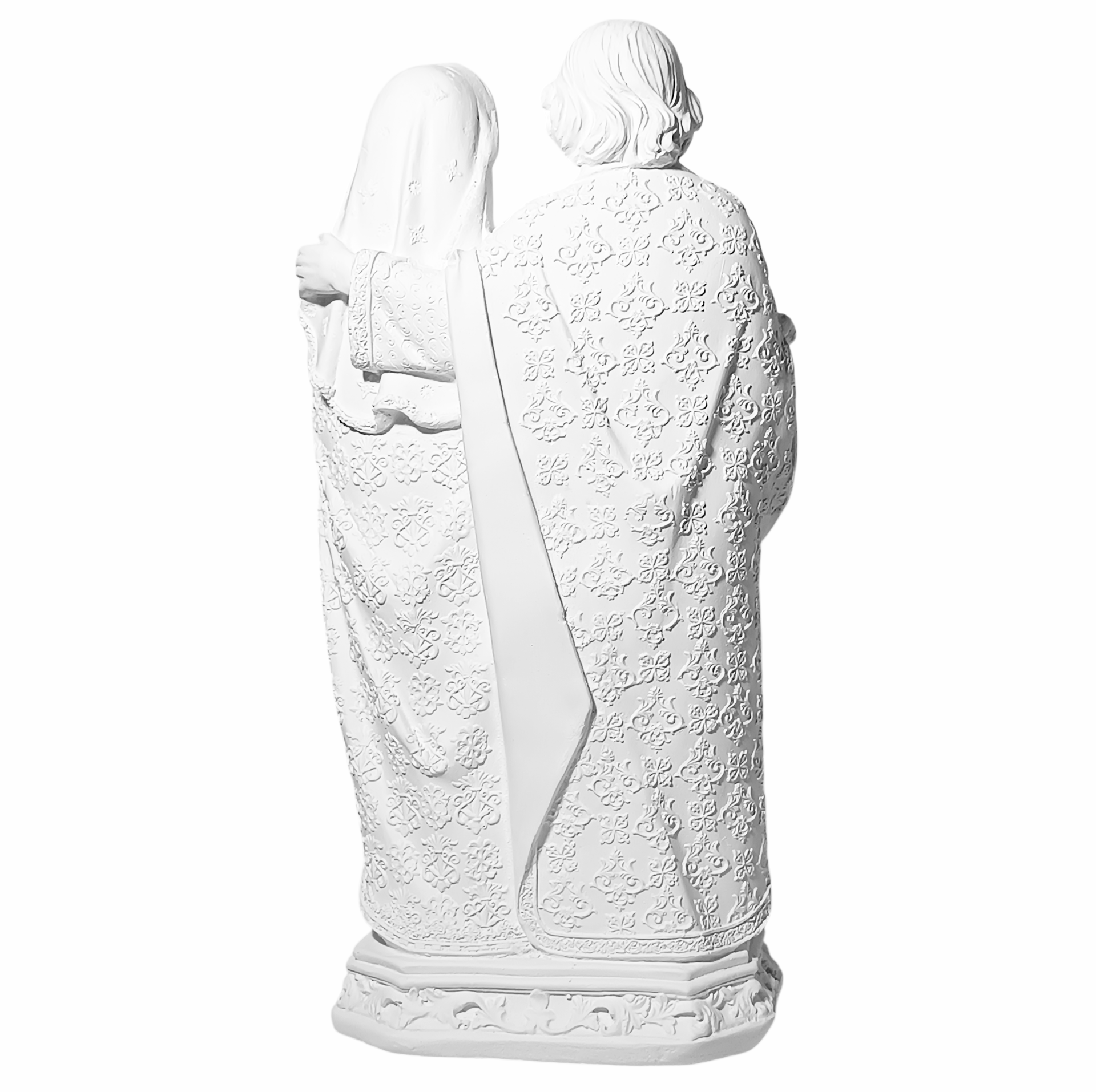 Sagrada Família Tradicional 30cm Gesso Cru Retocado - Imagem 3
