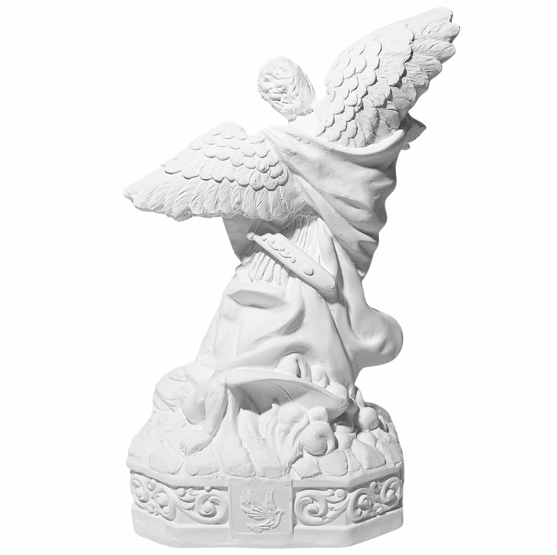 São Miguel Arcanjo 20cm Gesso Cru Retocado - Imagem 3