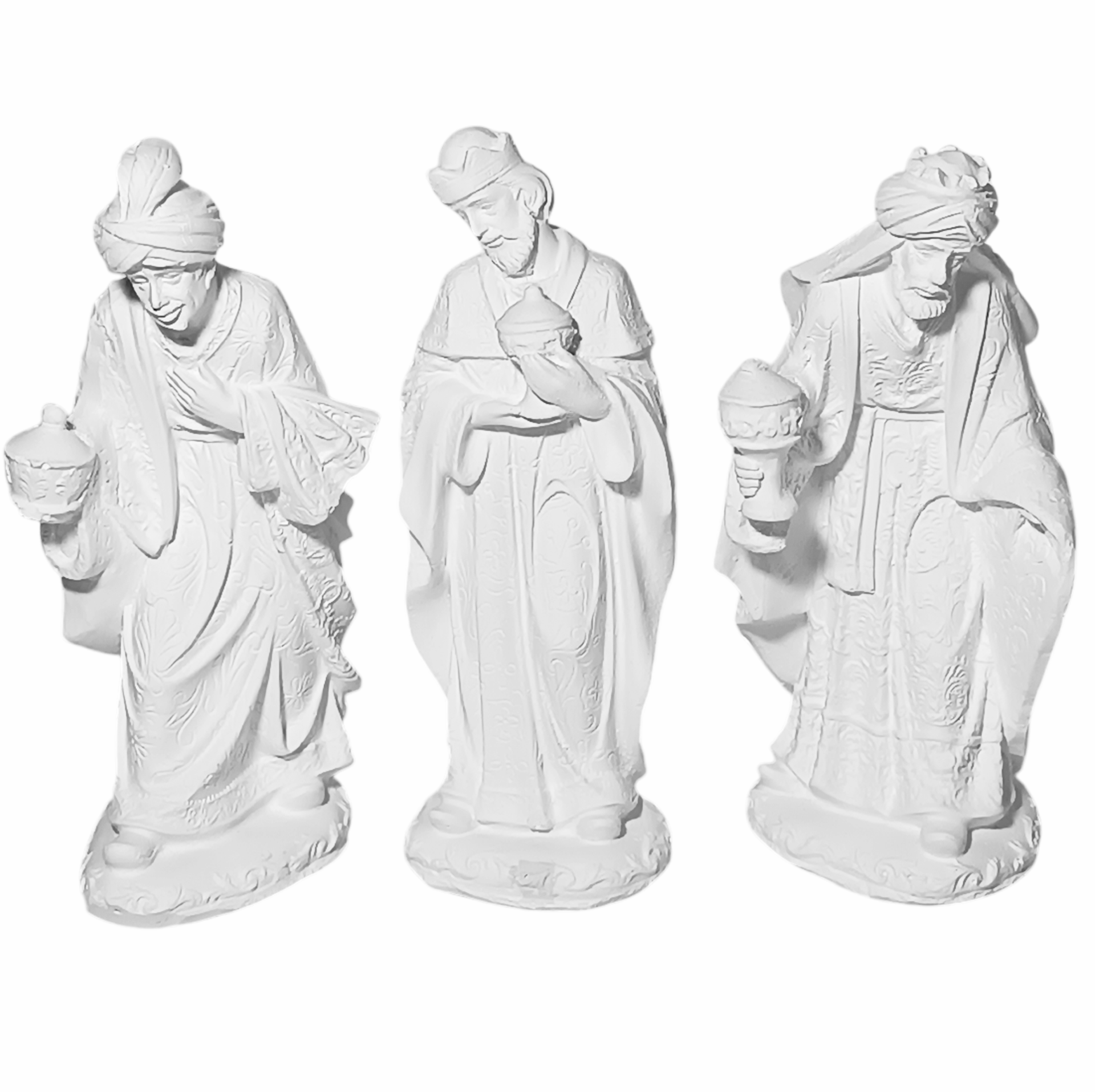 Presépio de Natal Luxo Completo 15cm Gesso Cru Retocado - Imagem 3