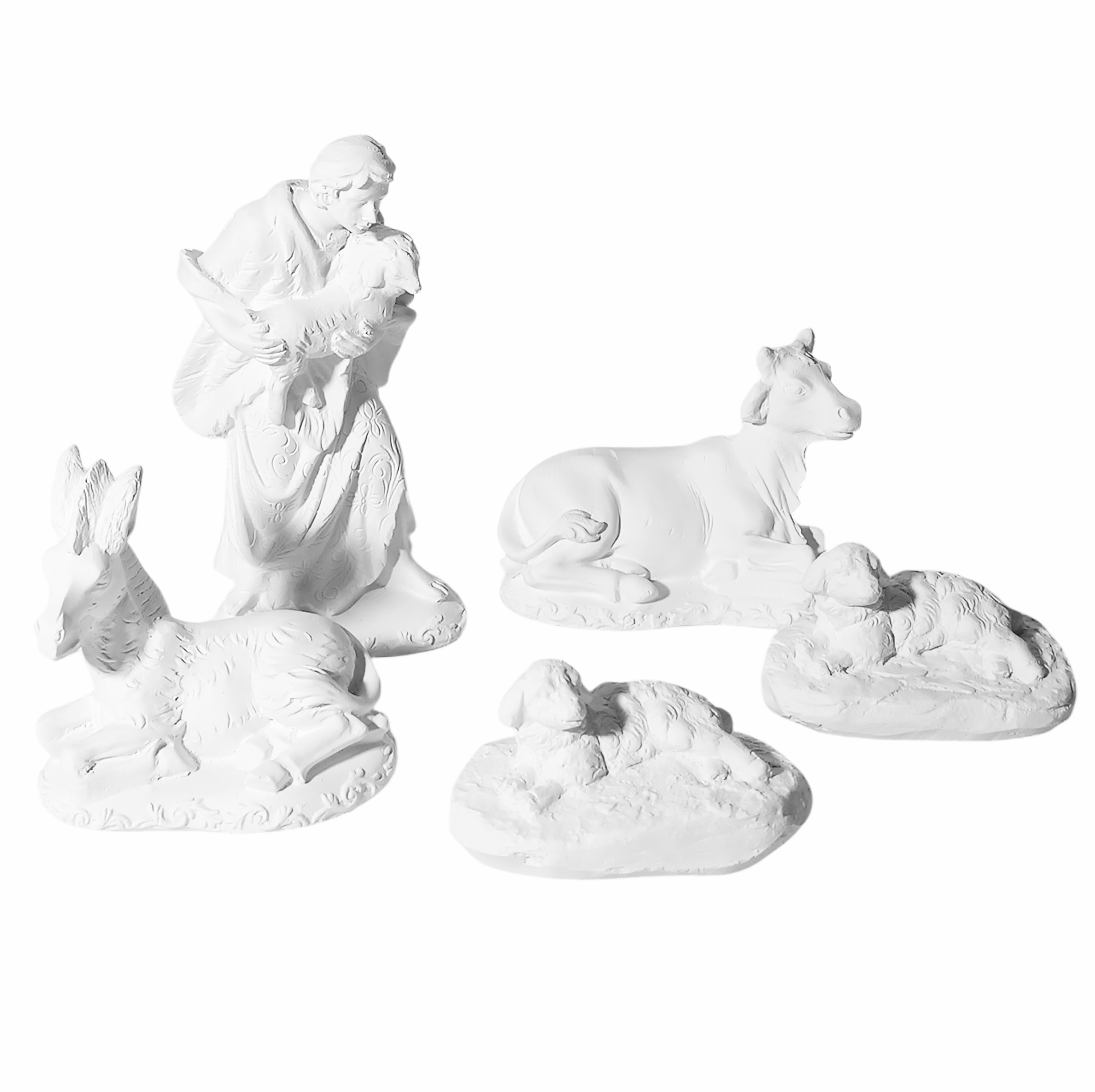 Presépio de Natal Luxo Completo 15cm Gesso Cru Retocado - Imagem 4