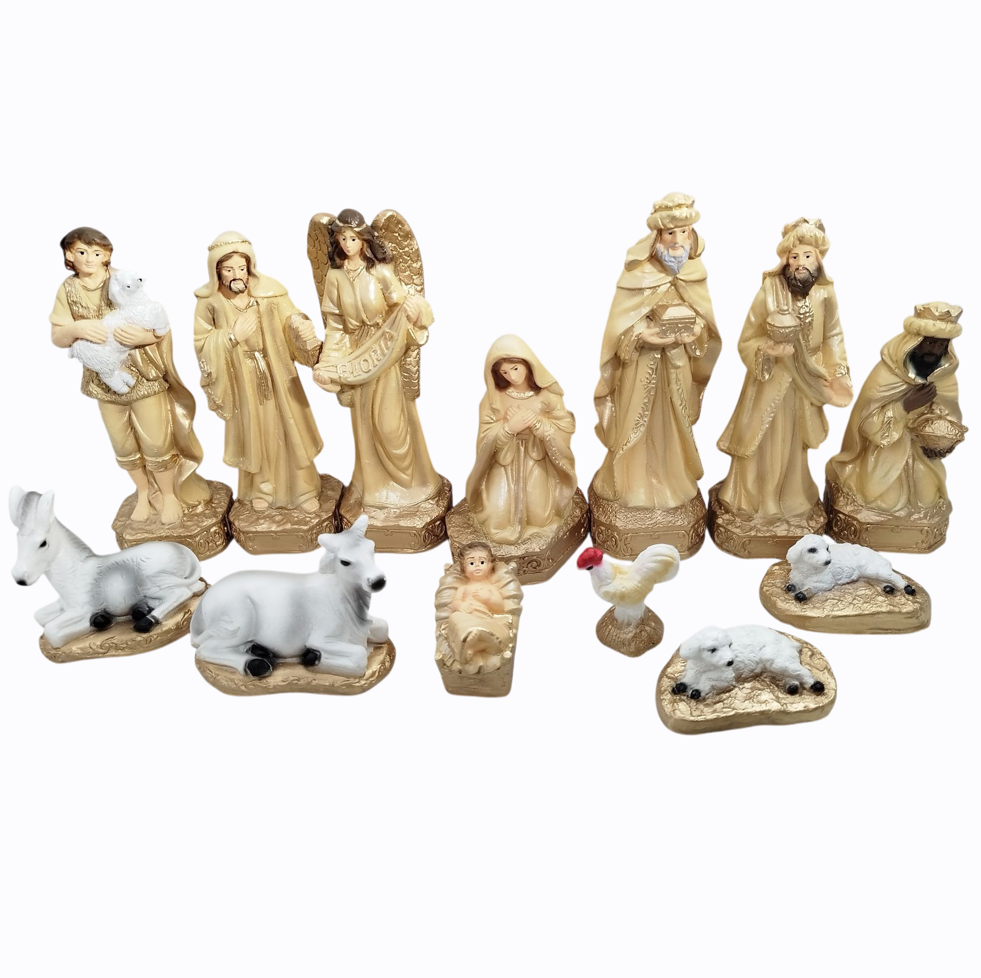 Presépio de Natal Tradicional Completo 15cm Gesso Premium Pintado - Imagem 5
