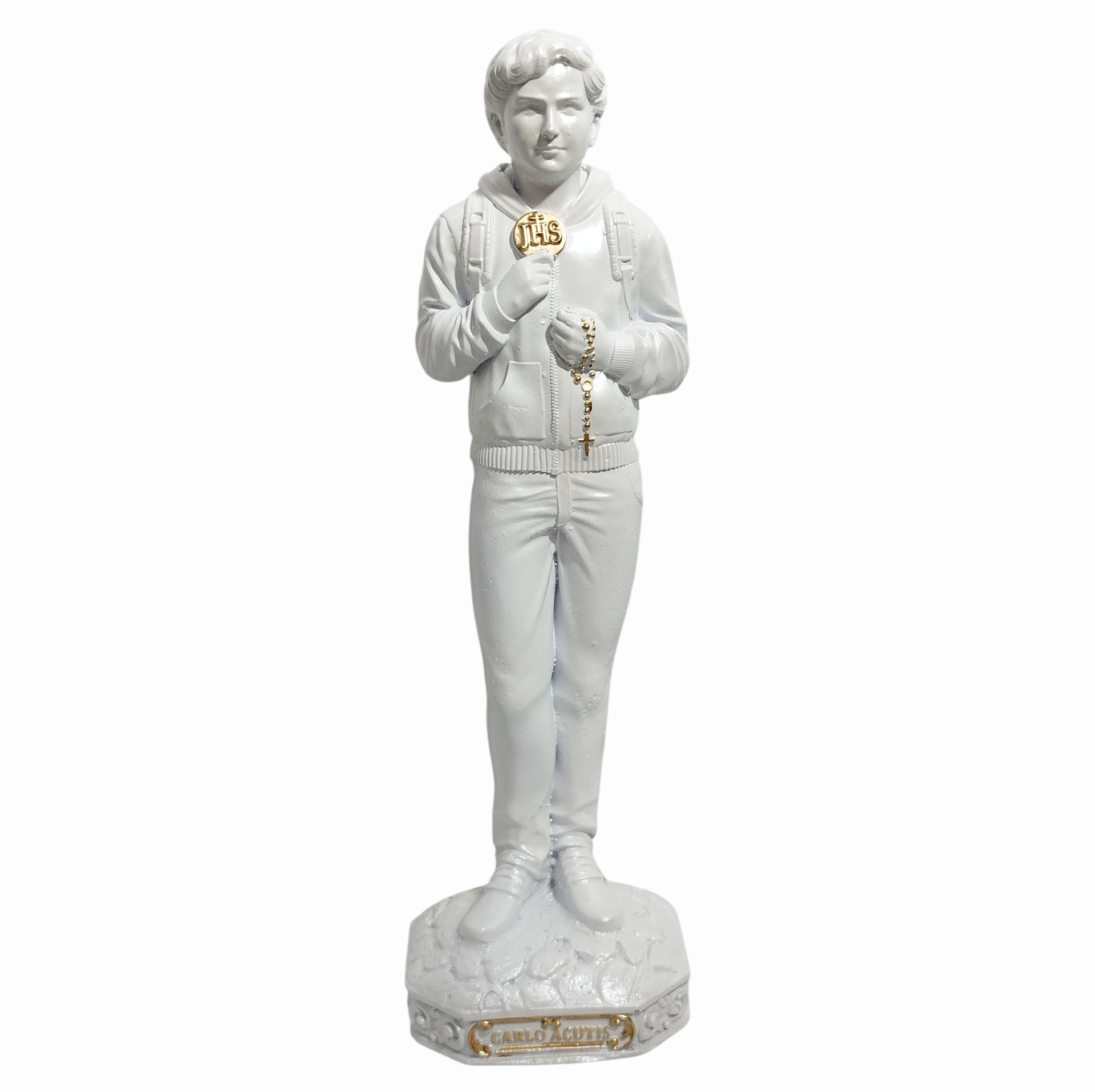 Beato Carlo Acutis 20cm Gesso Premium Pintado - Imagem 8