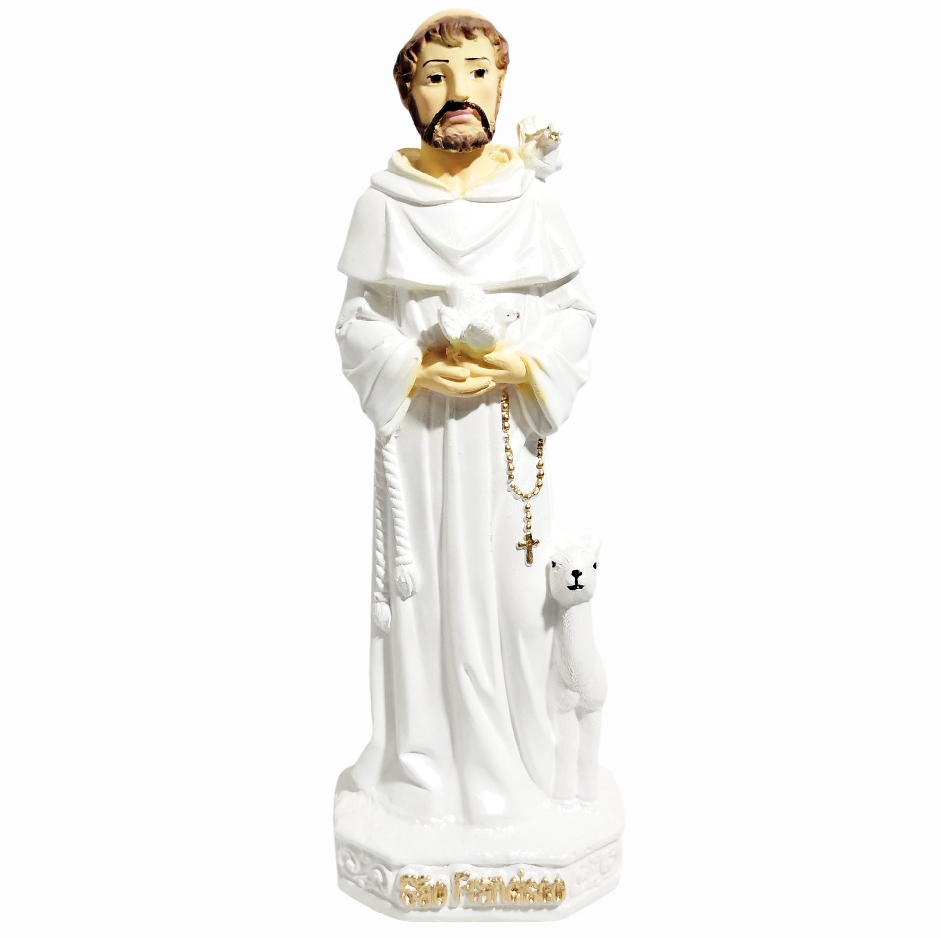 São Francisco de Assis 20cm Gesso Premium Pintado - Imagem 4