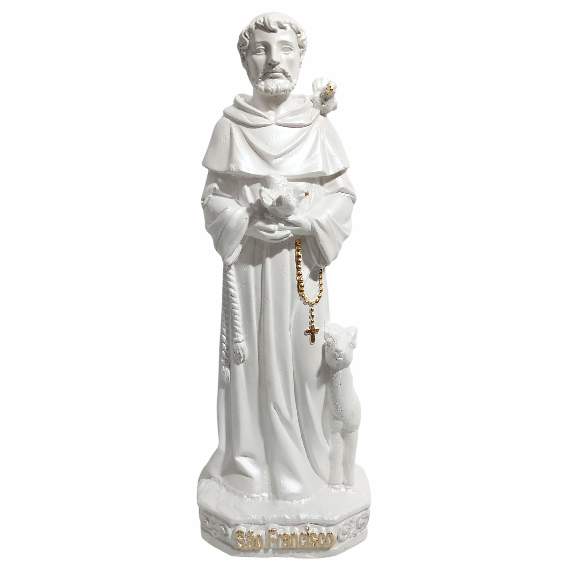 São Francisco de Assis 20cm Gesso Premium Pintado - Imagem 7