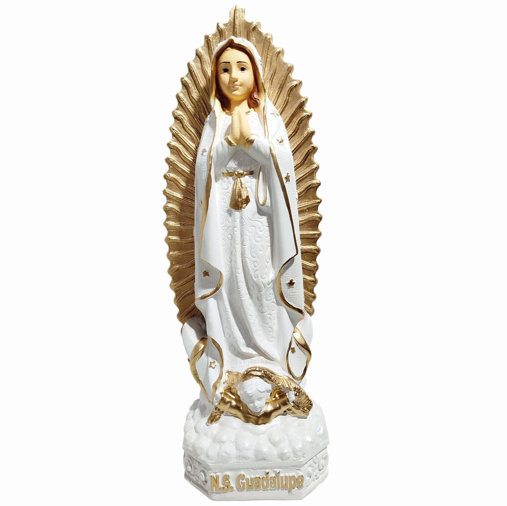 Nossa Senhora Guadalupe 30cm Gesso Premium Pintado - Imagem 4