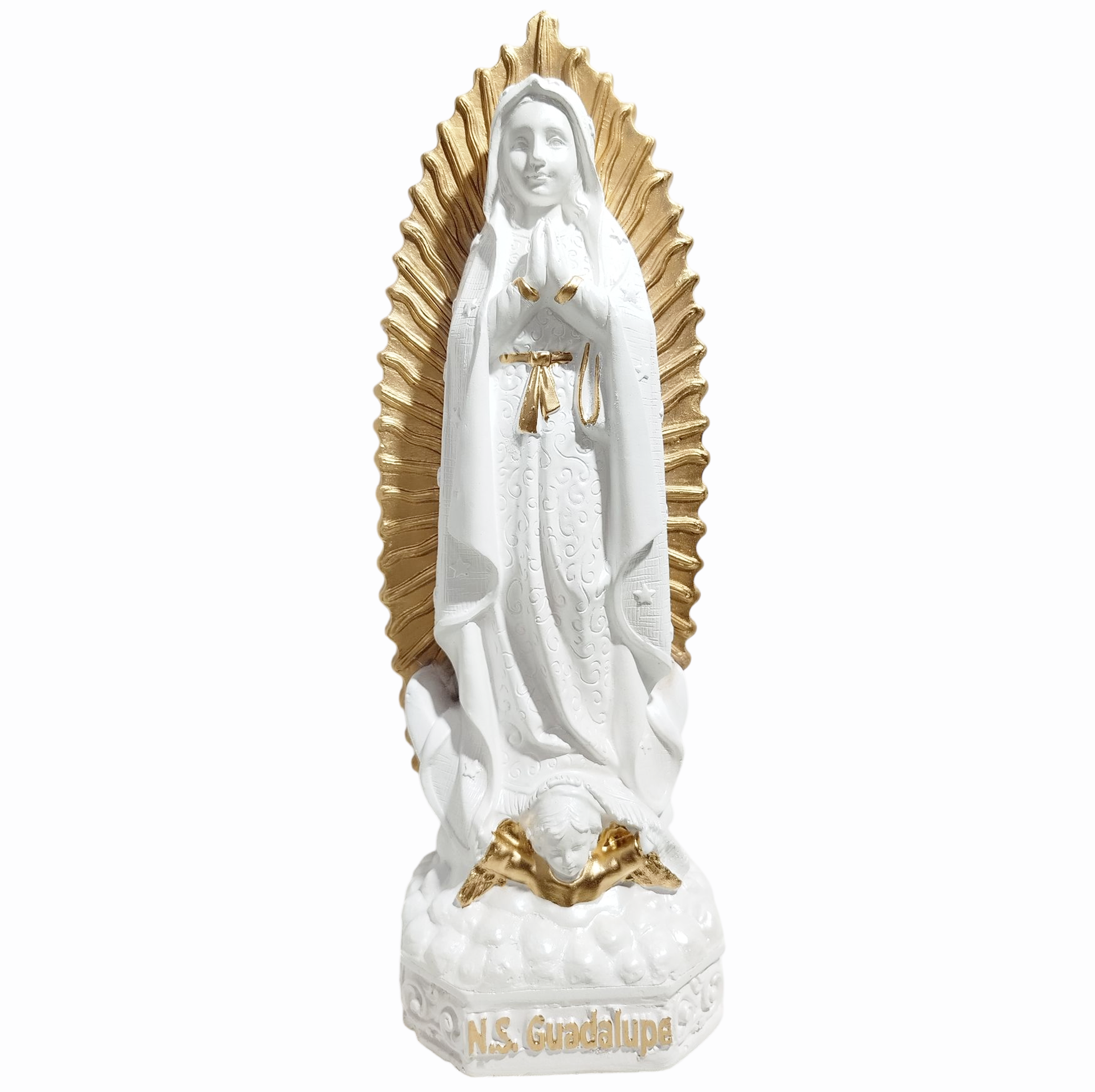 Nossa Senhora Guadalupe 30cm Gesso Premium Pintado - Imagem 7