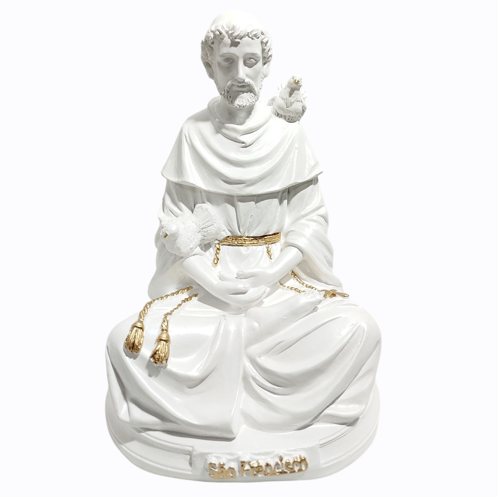 São Francisco Meditando 20cm Gesso Premium Pintado - Imagem 4