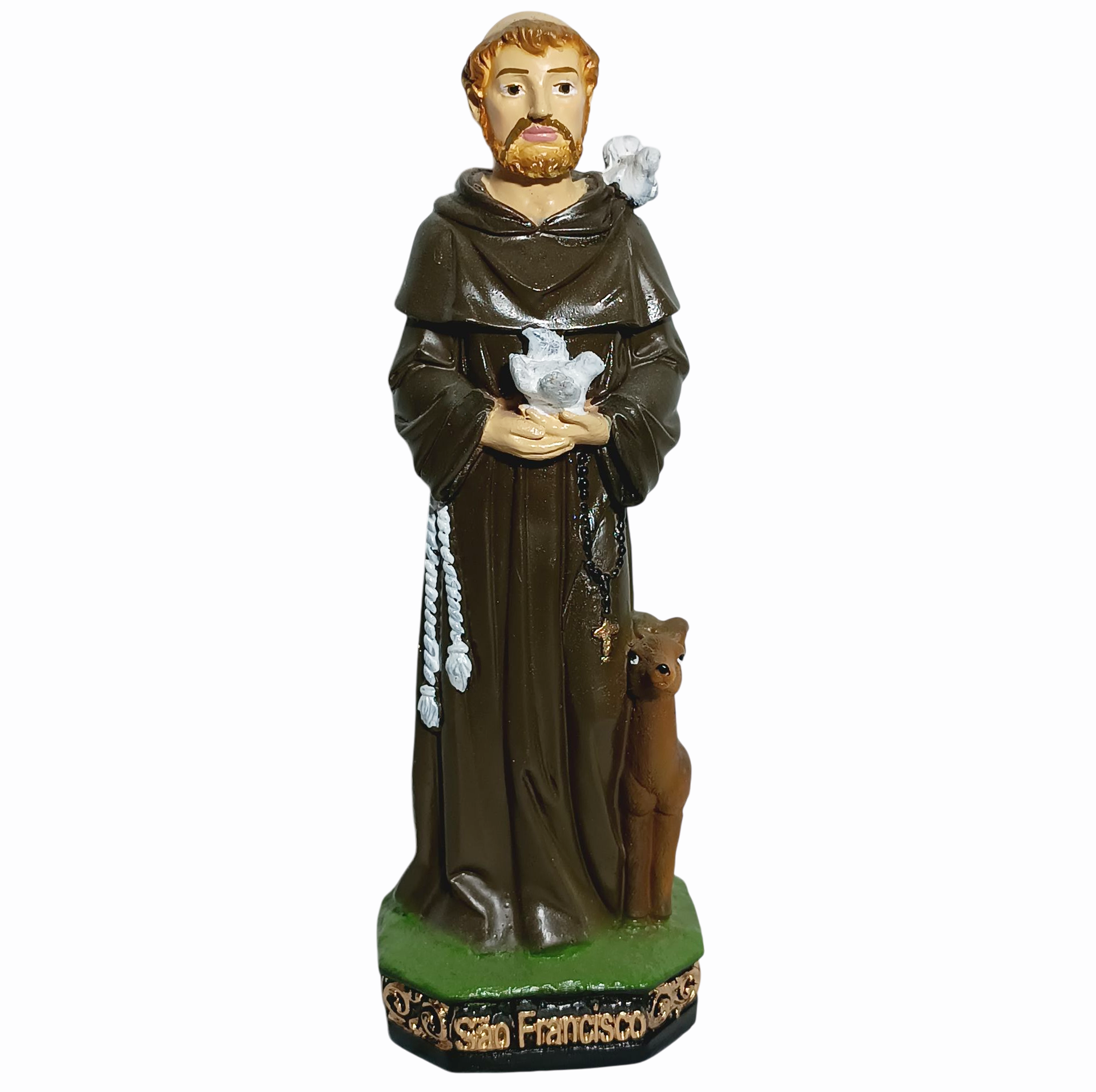 São Francisco de Assis 20cm Gesso Premium Pintado