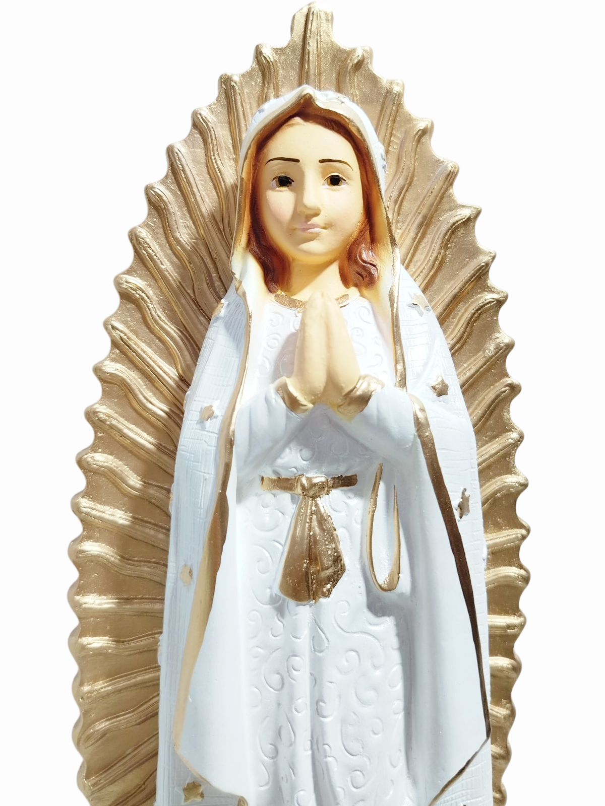Nossa Senhora Guadalupe 30cm Gesso Premium Pintado - Imagem 5