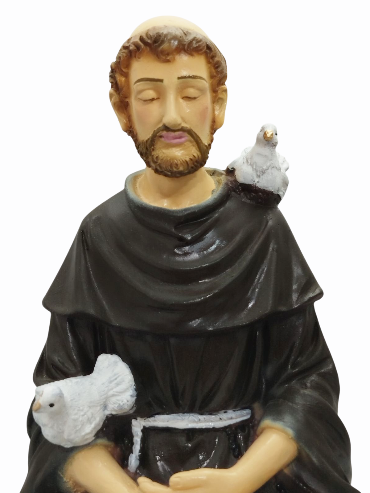 São Francisco Meditando 20cm Gesso Premium Pintado - Imagem 2