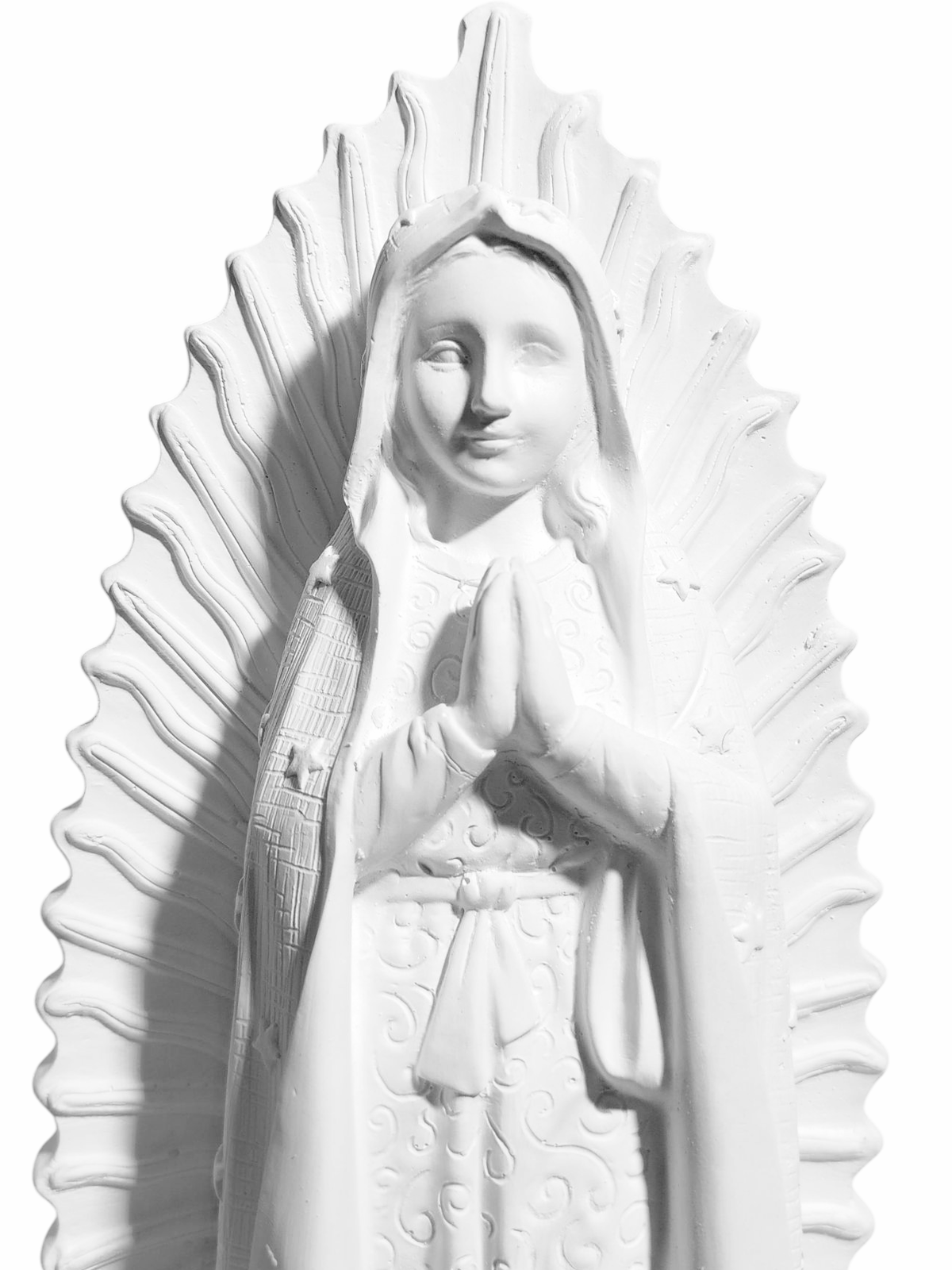 Nossa Senhora Guadalupe 30cm Gesso Cru Retocado - Imagem 2