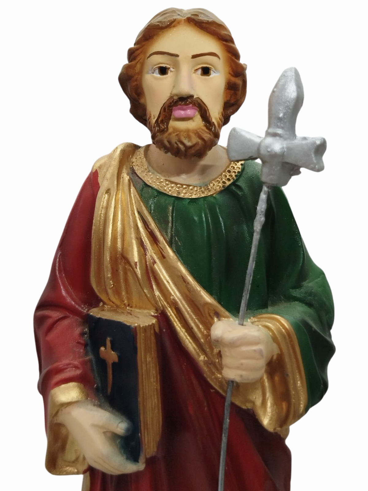 São Judas Tadeu 20cm Gesso Premium Pintado - Imagem 2
