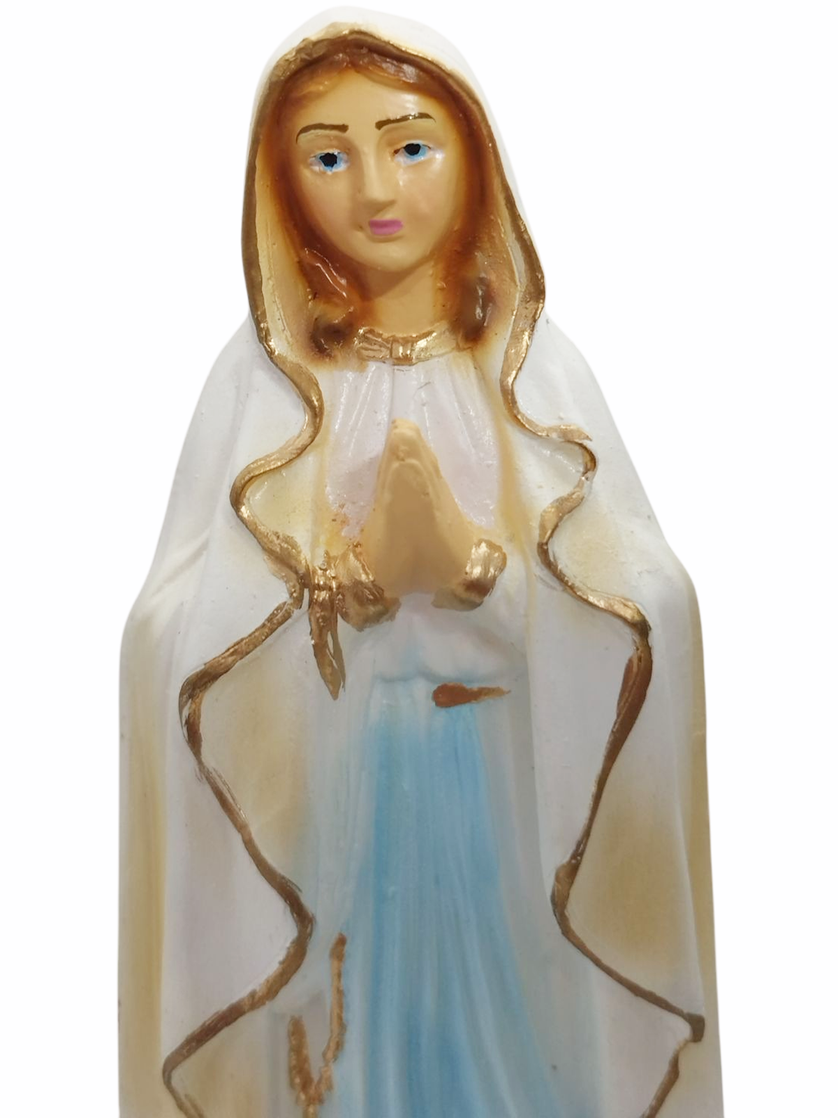 Nossa Senhora De Lourdes 20cm Gesso Premium Pintado - Imagem 2