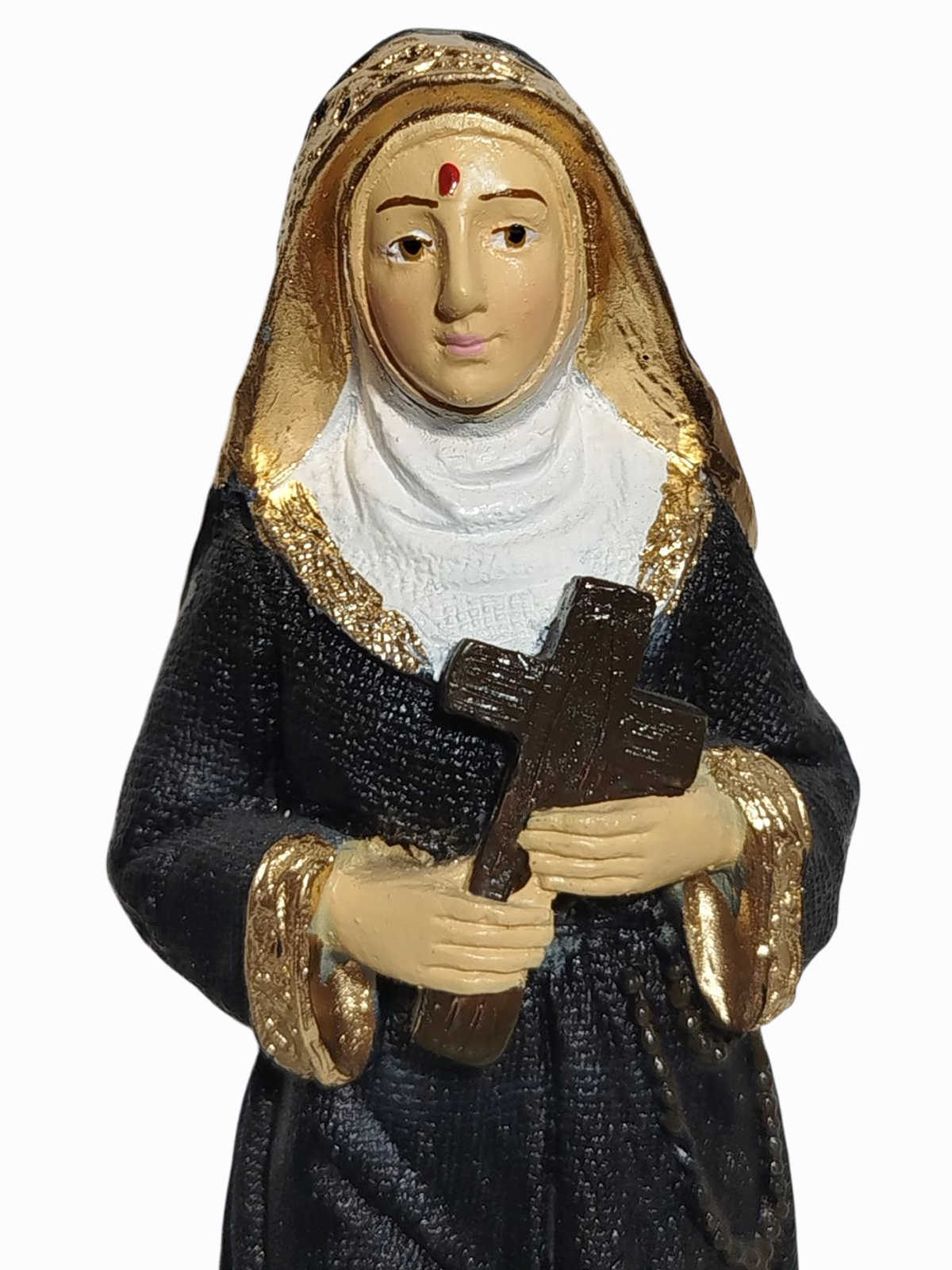 Santa Rita de Cássia 15cm Gesso Premium Pintado - Imagem 2
