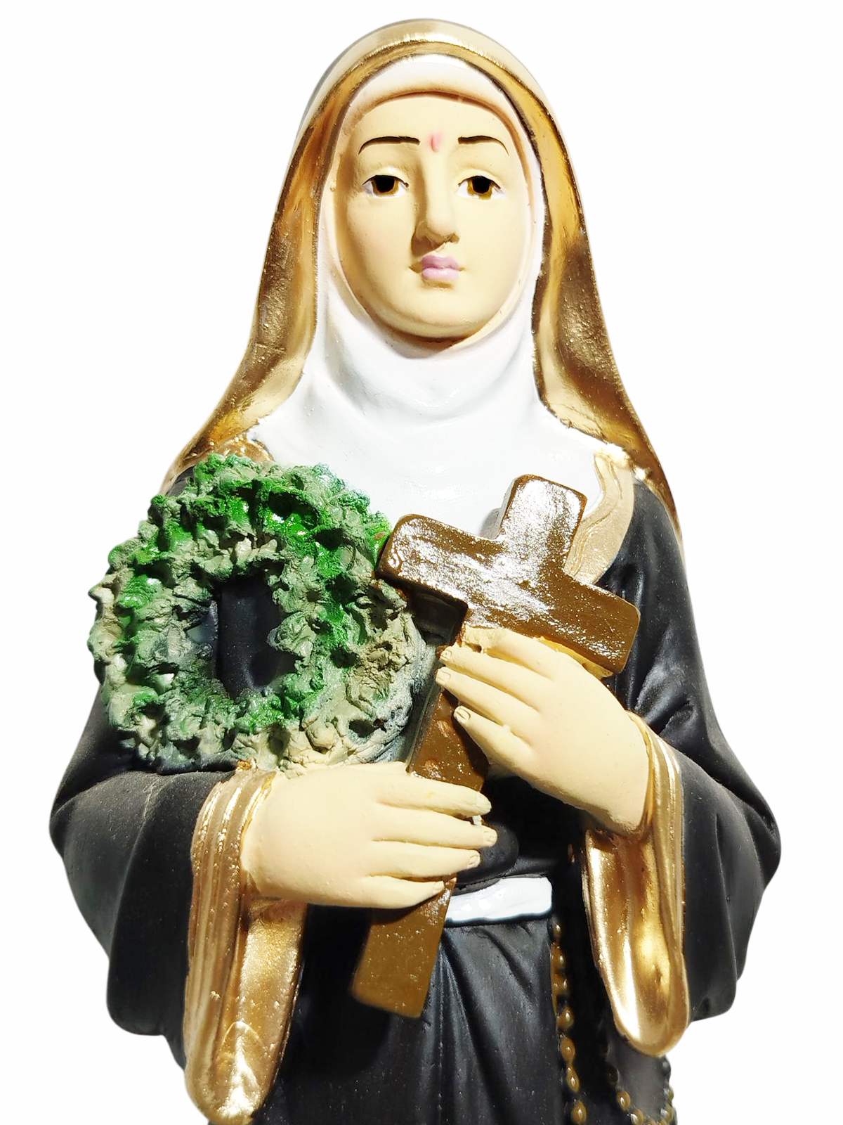 Santa Rita de Cássia 30cm Gesso Premium Pintado - Imagem 2