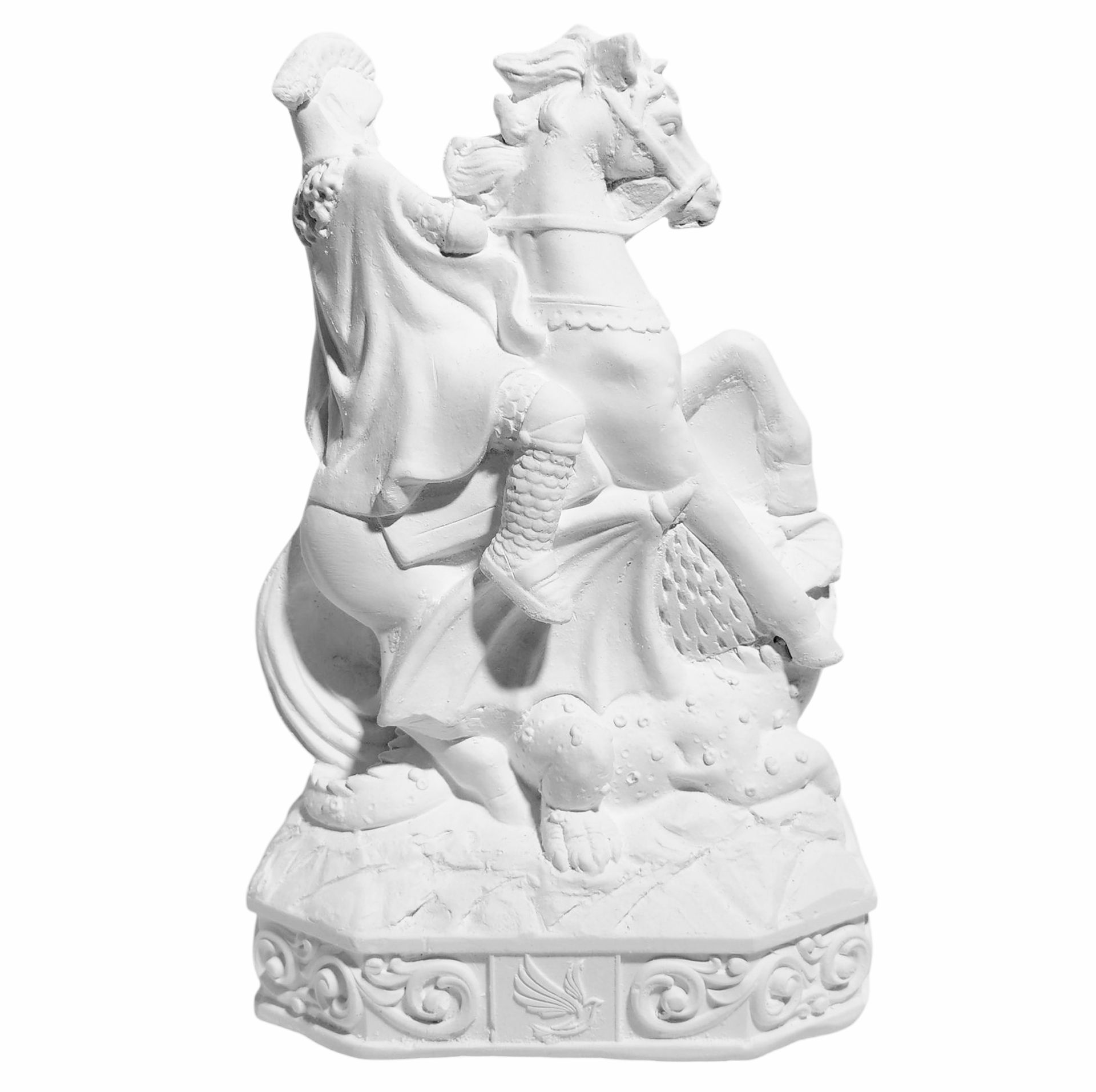 São Jorge Guerreiro 15cm Gesso Cru Retocado - Imagem 3