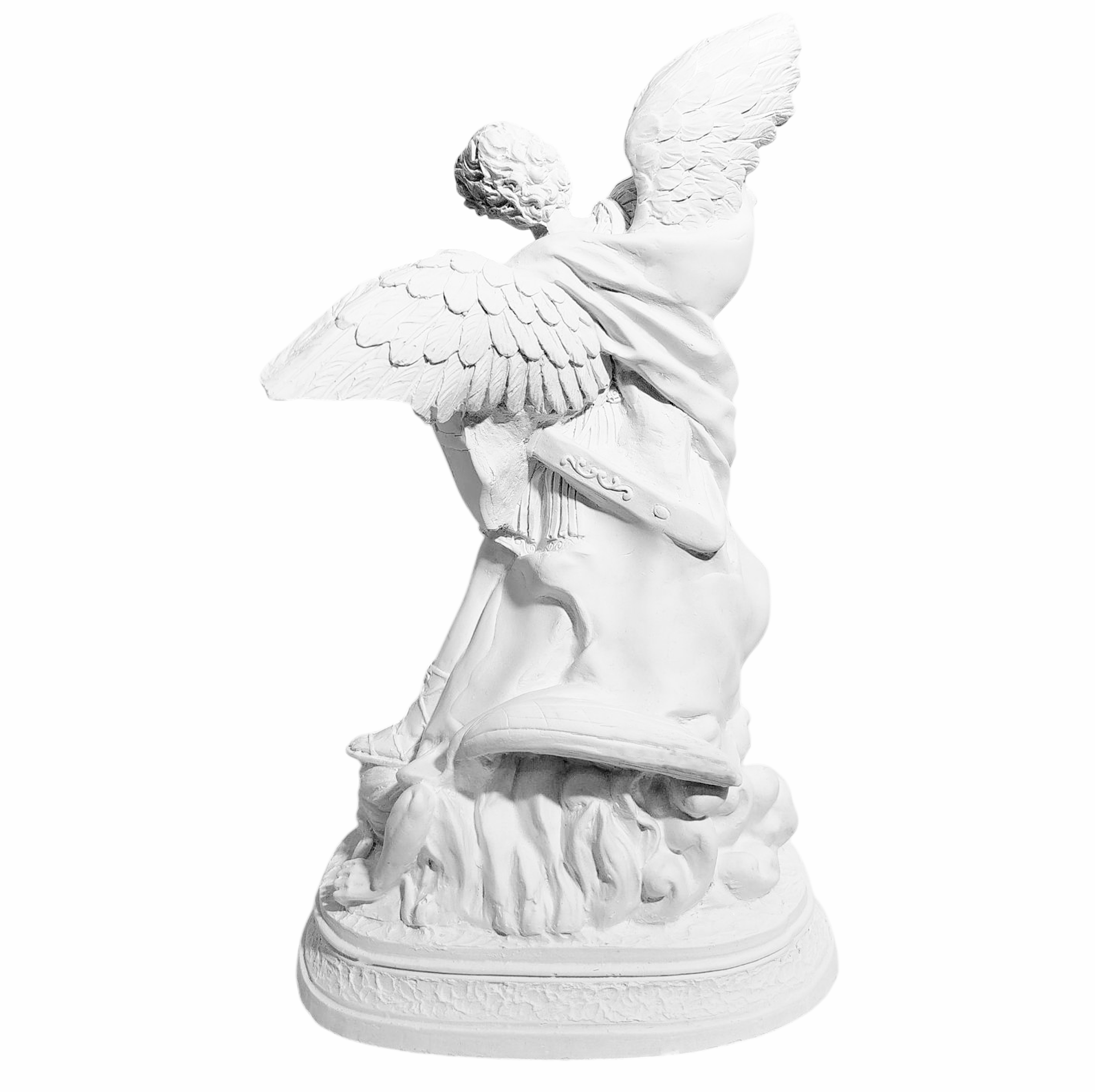 São Miguel Arcanjo 30cm Gesso Cru Retocado - Imagem 3