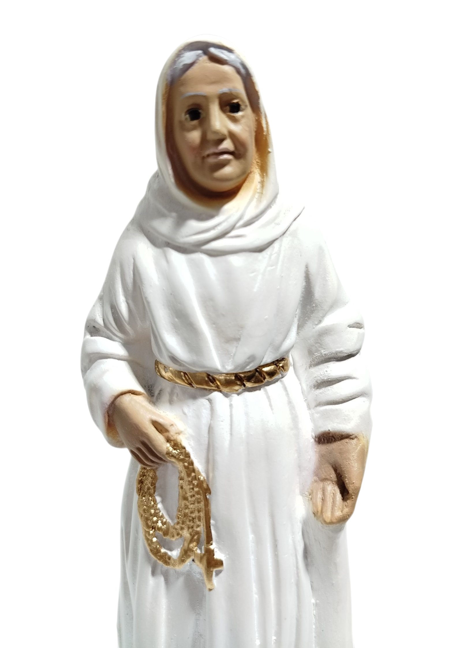 Imagem Beata Nhá Chica 20cm Gesso Premium White Perolado de Qualidade - Imagem 2