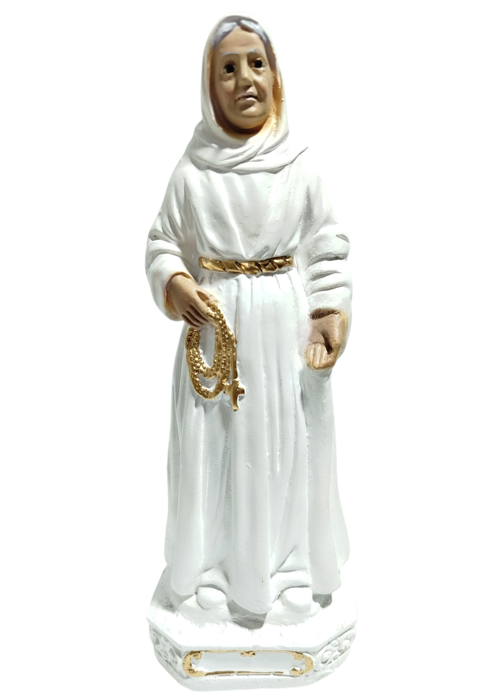 Imagem Beata Nhá Chica 20cm Gesso Premium White Perolado de Qualidade