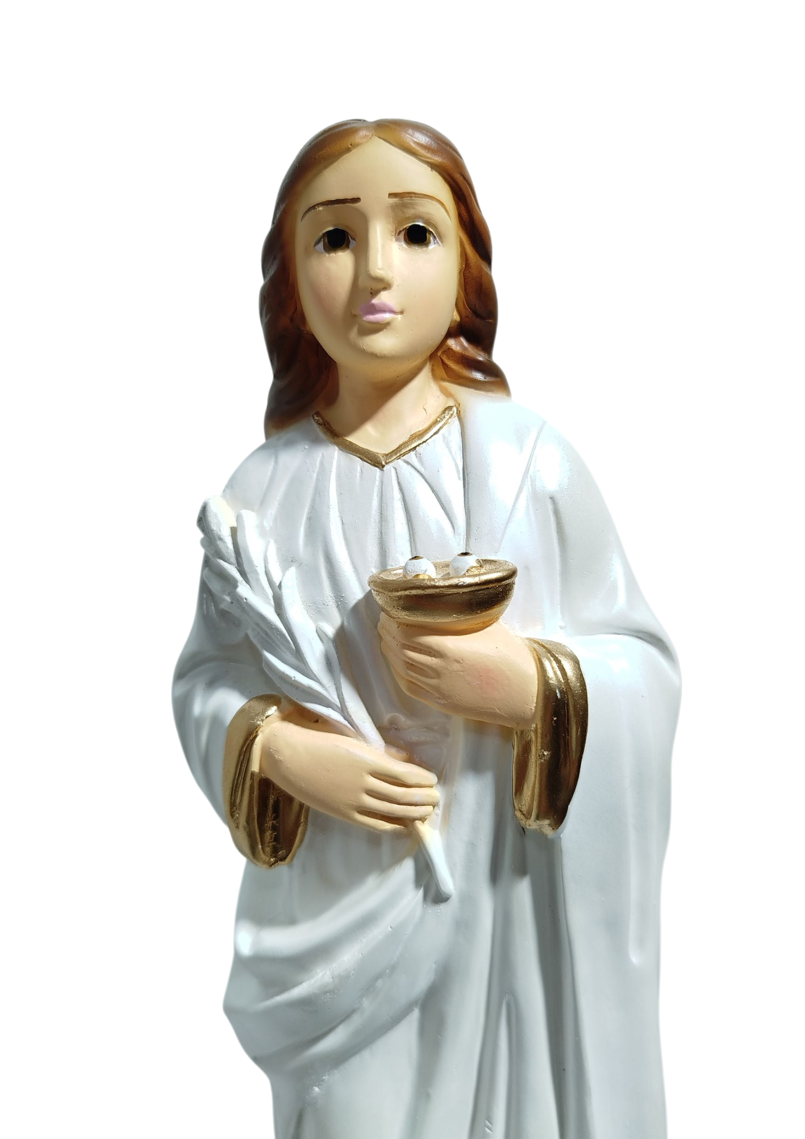 Imagem Santa Luzia 30cm White Perolado Benção Celestial de Esperança - Imagem 2