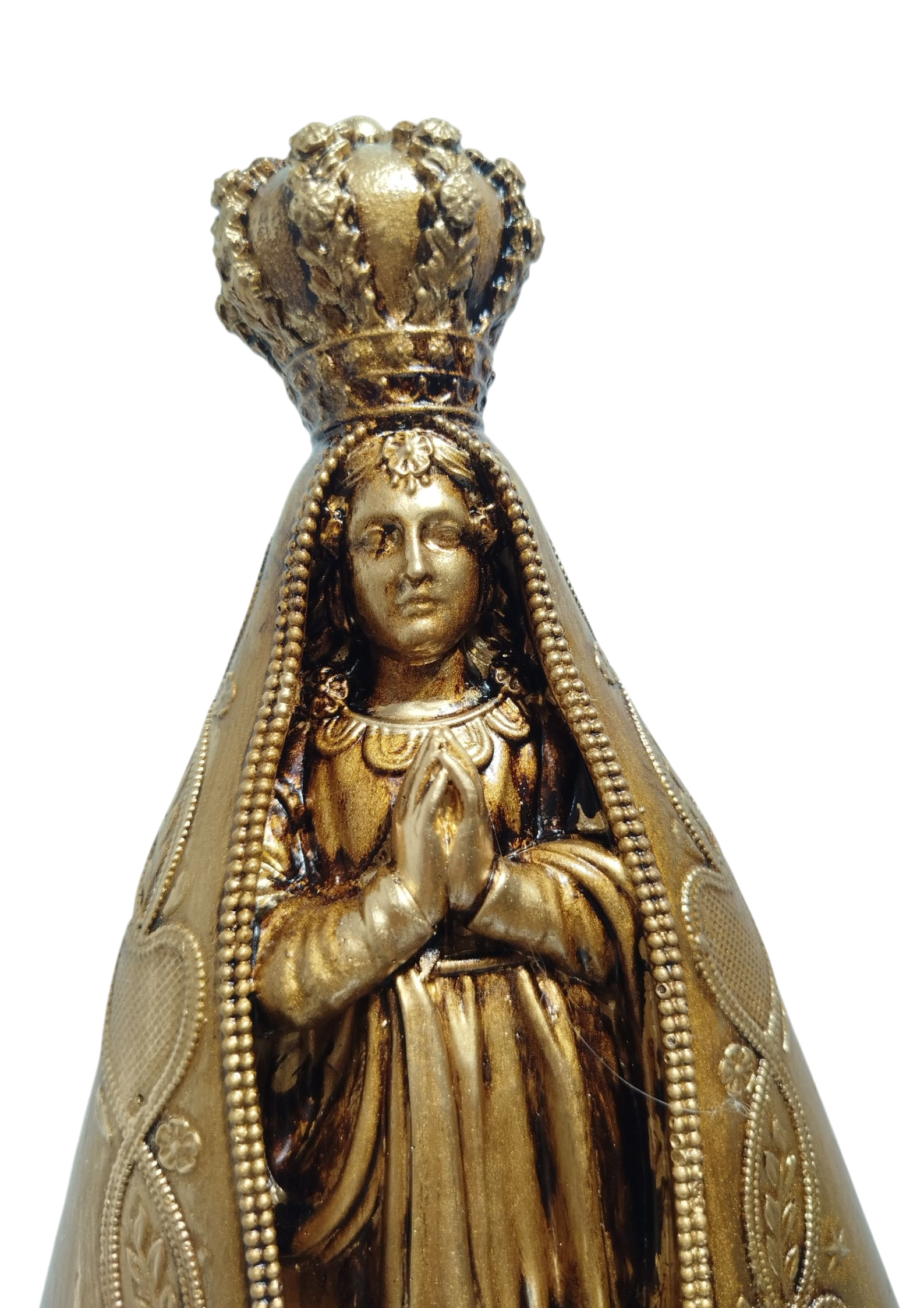 Imagem Nossa Senhora Aparecida Dourada 30cm Rainha e Padroeira do Brasil - Imagem 2