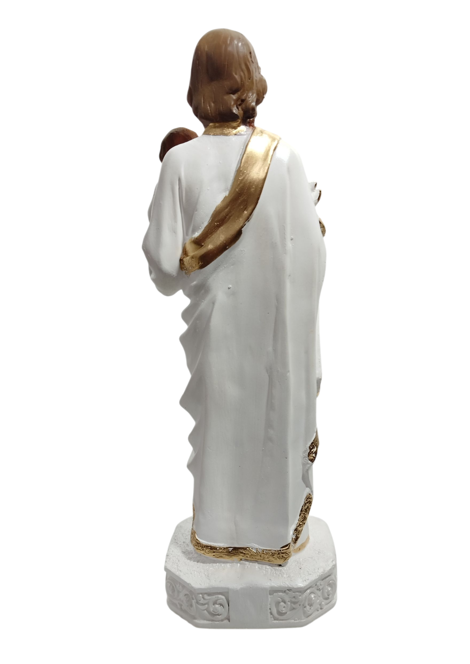 Imagem São José 30cm White Perolado Gesso Inspiração e Proteção Para Devotos - Imagem 3
