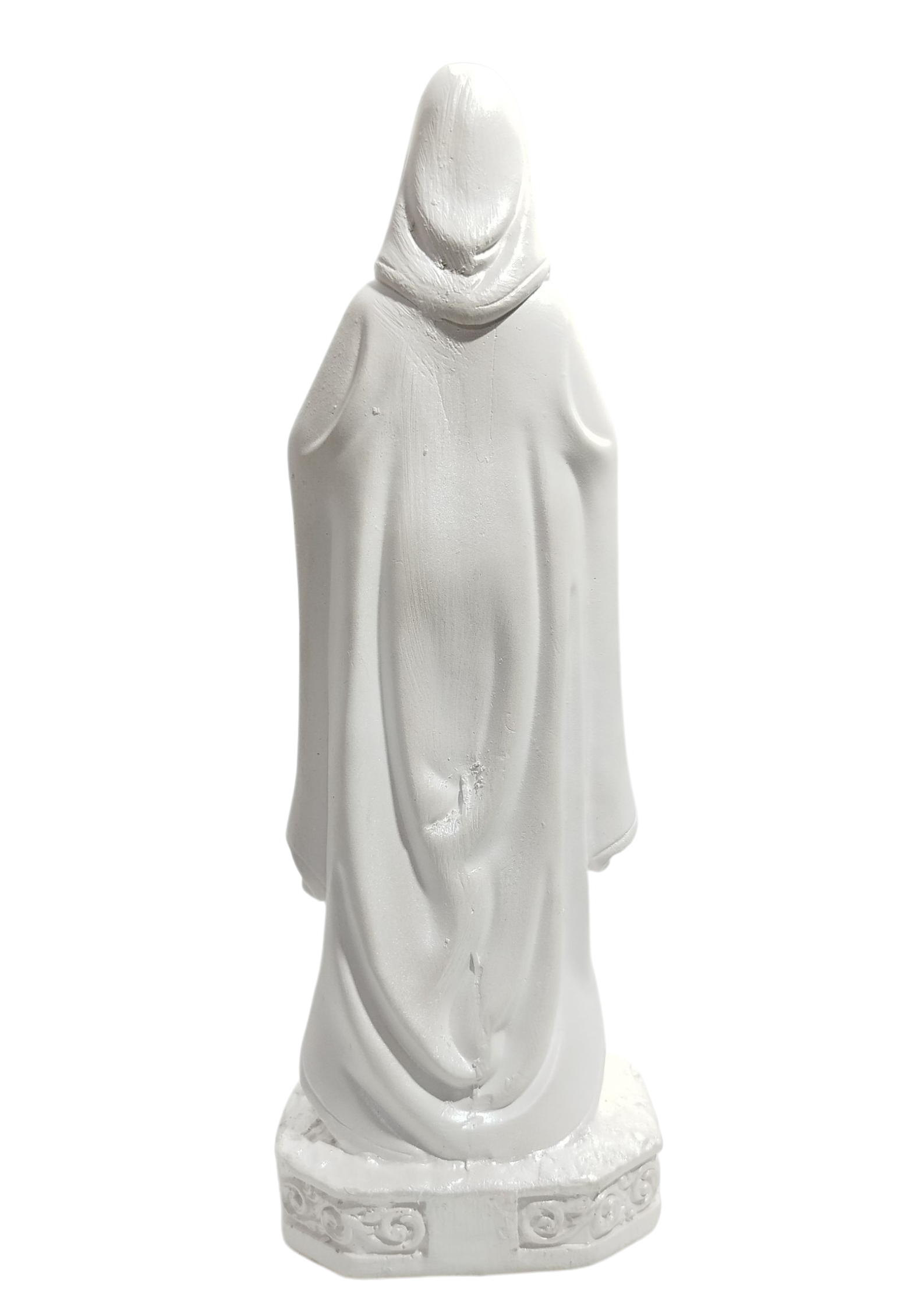 Imagem Nossa Senhora Gravida Com Divino 20cm White Perolado Gesso Premium Pintado - Imagem 3